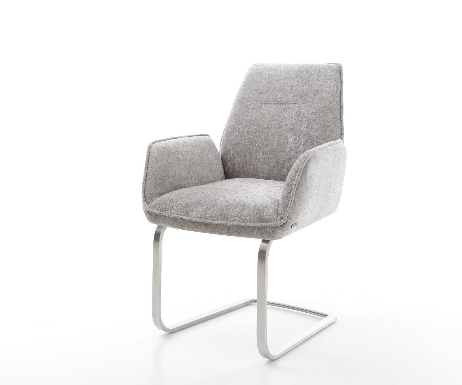 Freischwinger Zoa-Flex Chenille Silbergrau Freischwinger flach Edelstahl Ta günstig online kaufen