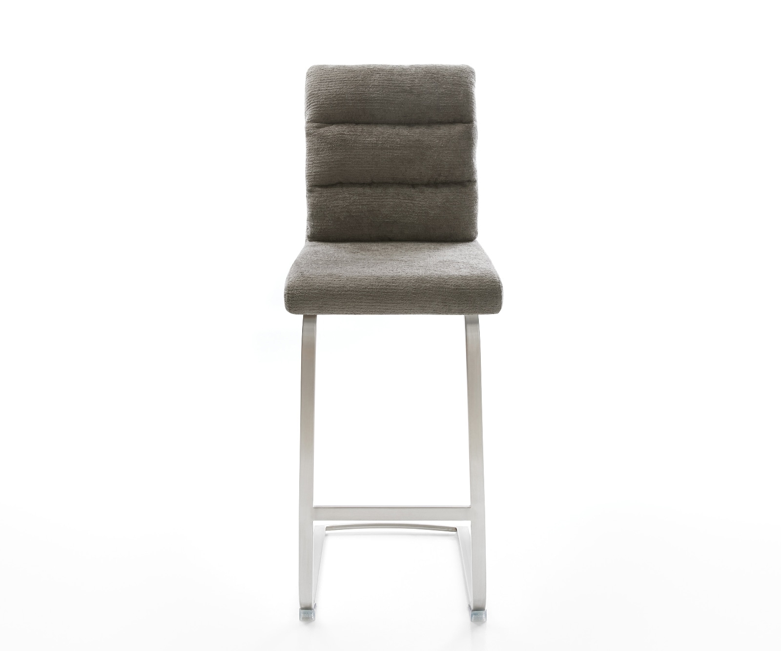 Barstuhl Pela-Flex Bouclé Soft Schlamm Freischwinger Flach Edelstahl Silberfarben 1