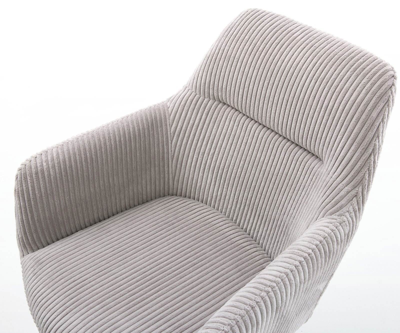 Drehstuhl Pejo-Flex Cord Silbergrau Kreuzgestell breit Edelstahl 360° drehbar Wippfunktion Taschenfederkern 4