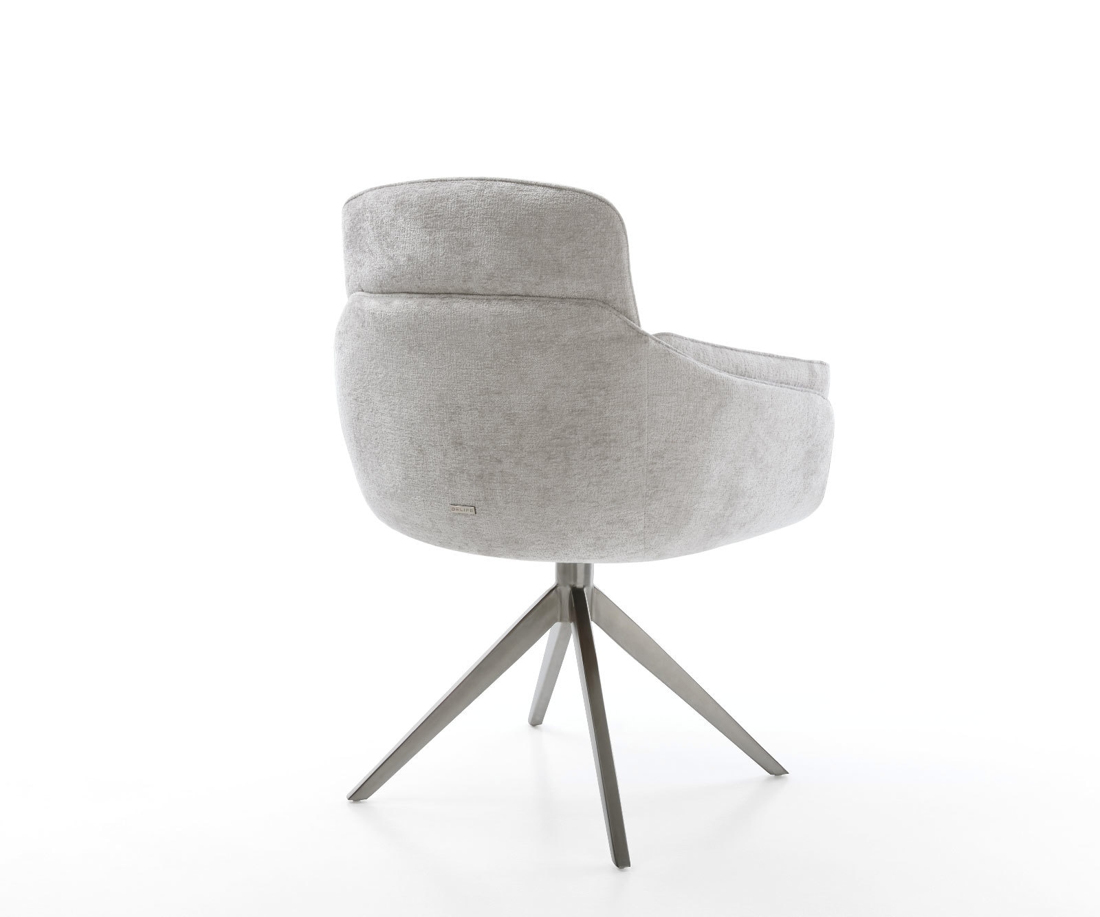 Drehstuhl Luan-Flex mit Armlehnen Chenille Silbergrau Kreuzgestell breit Graphit 360° drehbar Wippfunktion 4