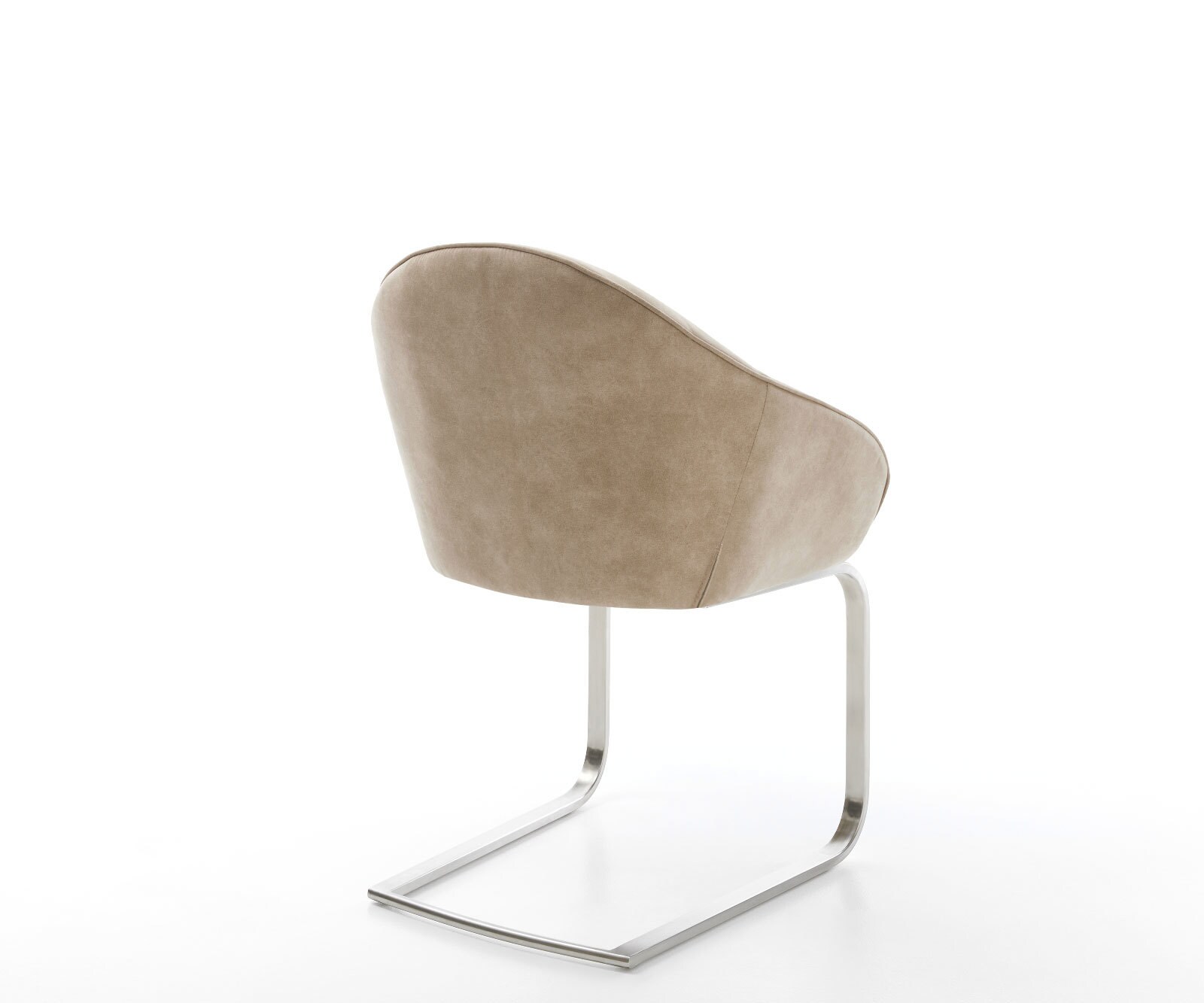 Freischwinger Gaio-Flex Mikrofaser Beige Vintage Freischwinger flach Edelstahl 5