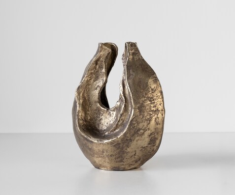 Skulptur Nexora B34 x T17 x H40 cm Aluminium Oro Antico Handgemacht