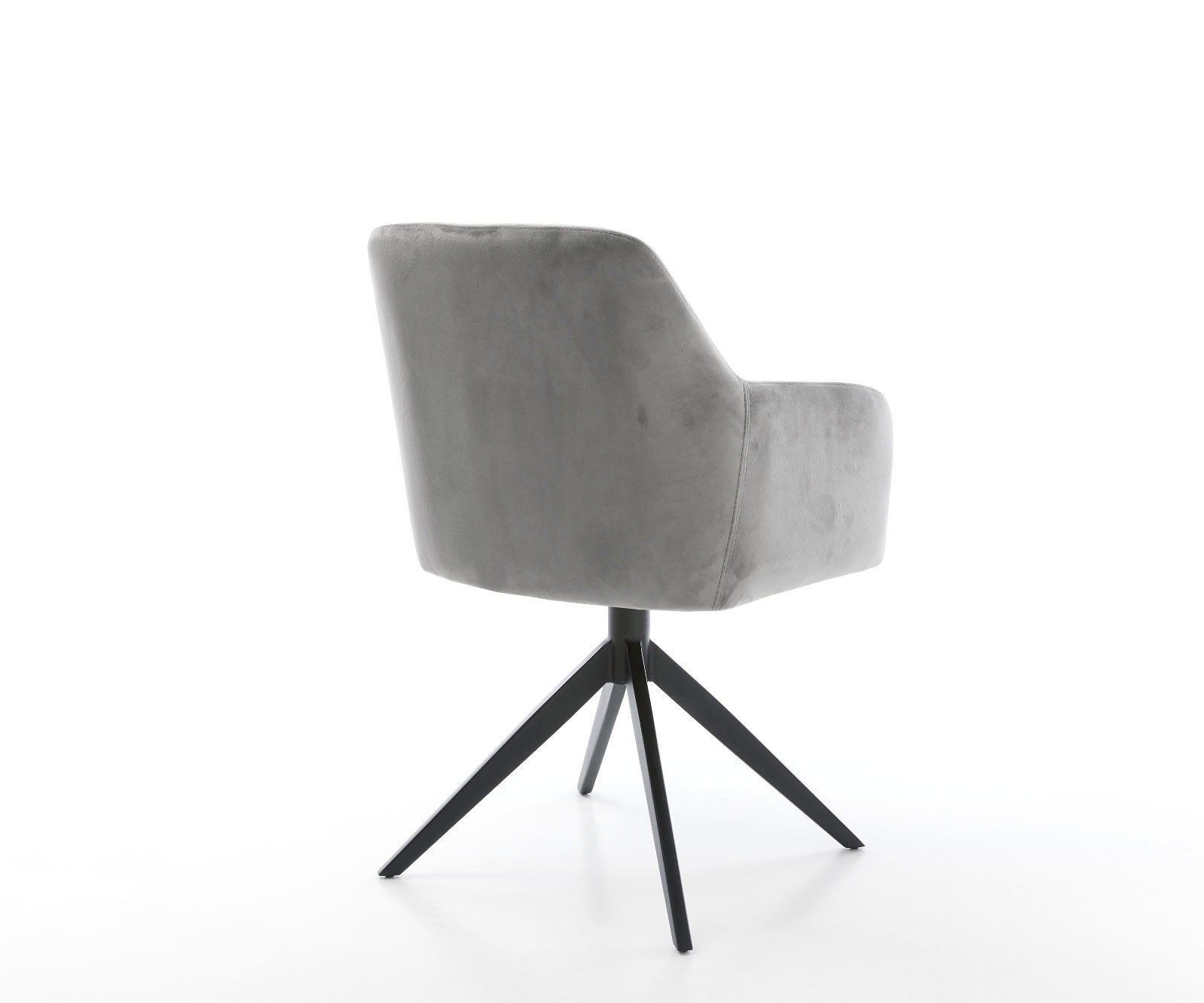 Drehstuhl Greg-Flex Samt Grau Kreuzgestell breit Schwarz 360° drehbar Wippfunktion Taschenfederkern 4 Drehstuhl Greg-Flex Samt Grau Kreuzgestell breit Schwarz 360° drehbar Wippfunktion Taschenfederkern 4