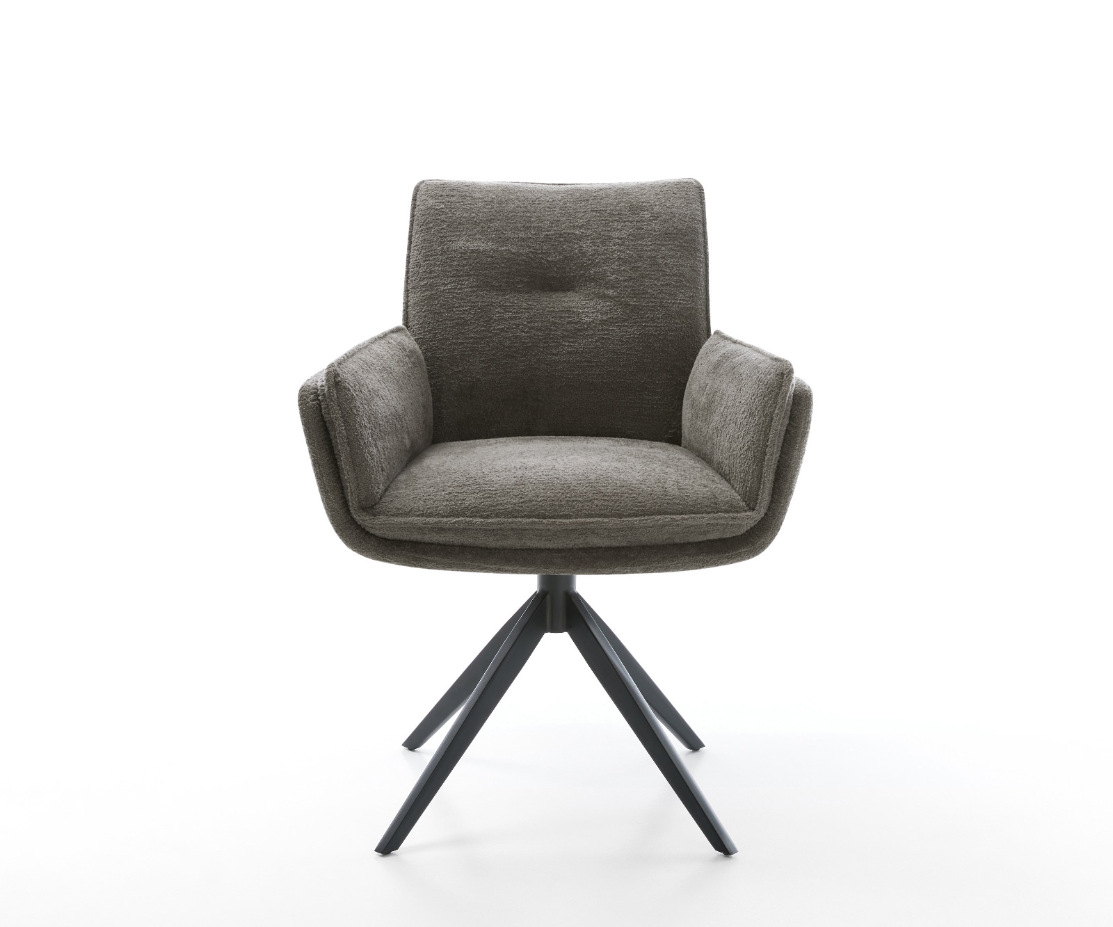 Drehstuhl Nela-Flex Bouclé Soft Schlamm Kreuzgestell breit Schwarz 360° drehbar Wippfunktion 2
