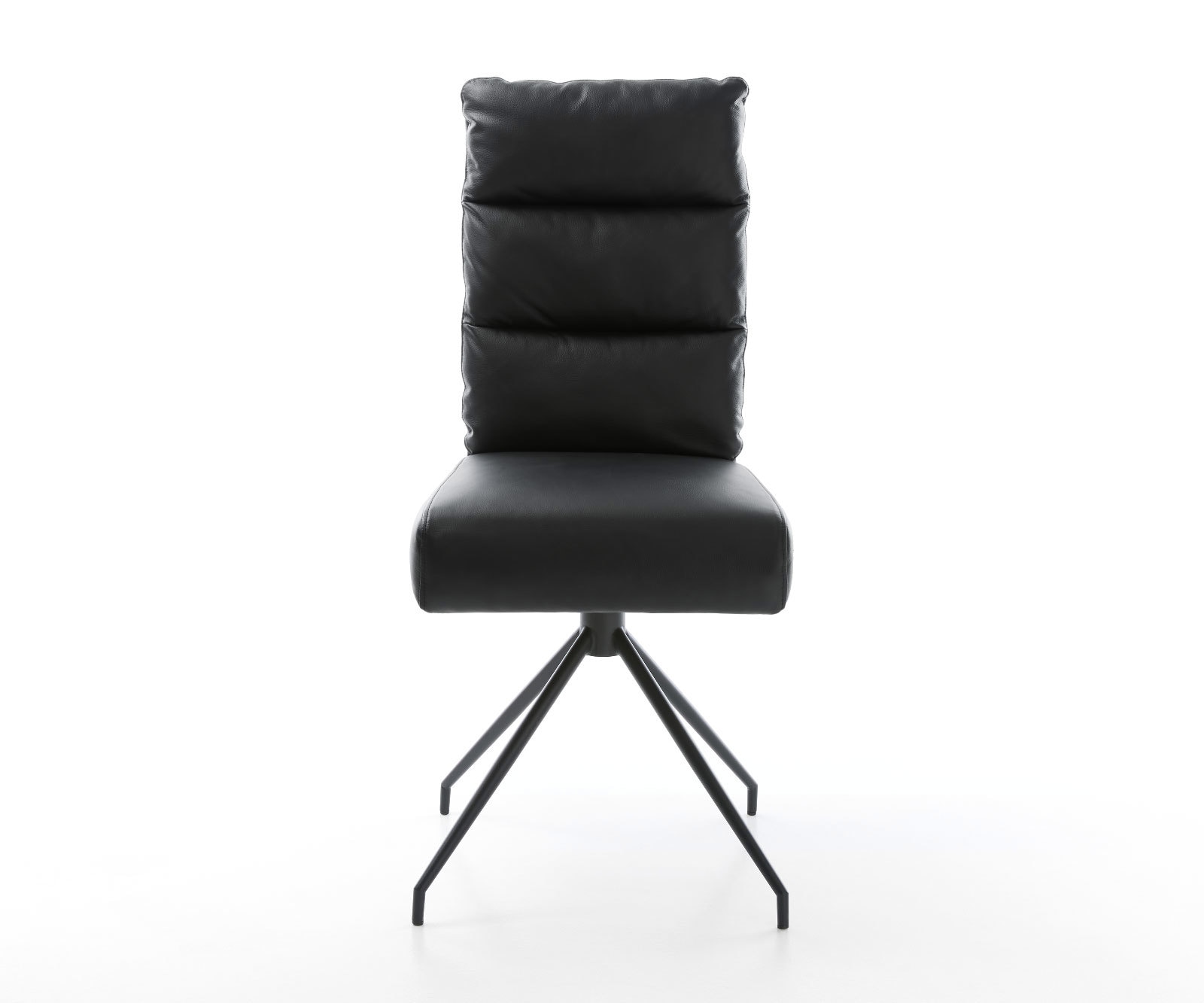 Esszimmerstuhl Pela-Flex Echt-Leder Schwarz Kreuzgestell konisch Schwarz Taschenfederkern 1 Esszimmerstuhl Pela-Flex Echt-Leder Schwarz Kreuzgestell konisch Schwarz Taschenfederkern 1