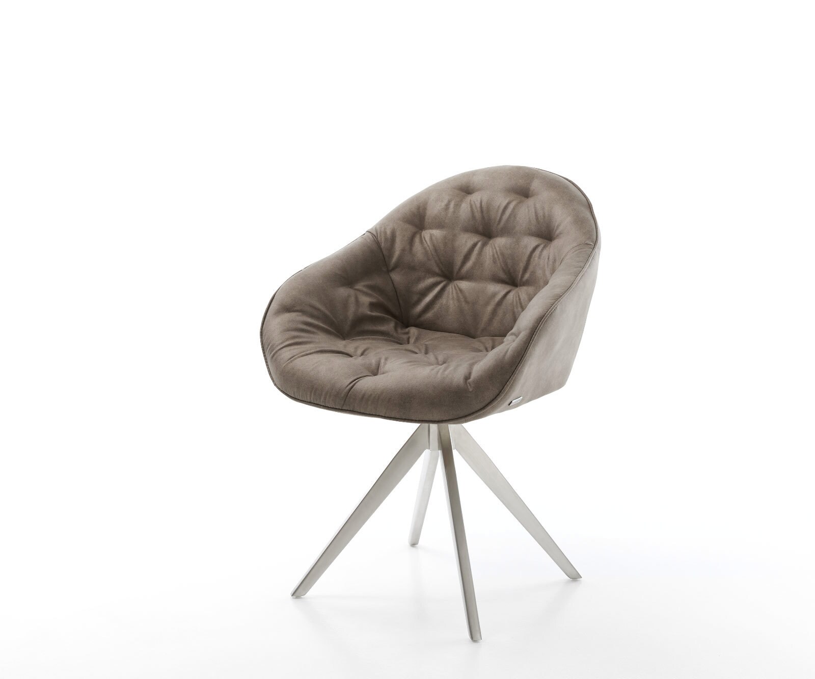 Esszimmerstuhl Gaio-Flex Mikrofaser Taupe Vintage Kreuzgestell kantig Edels günstig online kaufen