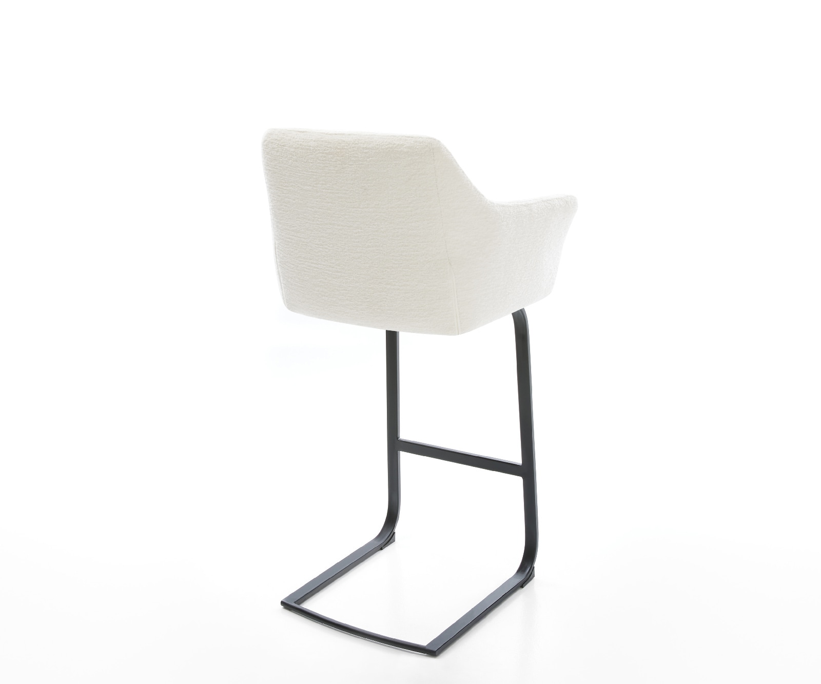 Barstuhl Yulo-Flex Bouclé Soft Beige Freischwinger Flach Metall Schwarz 5