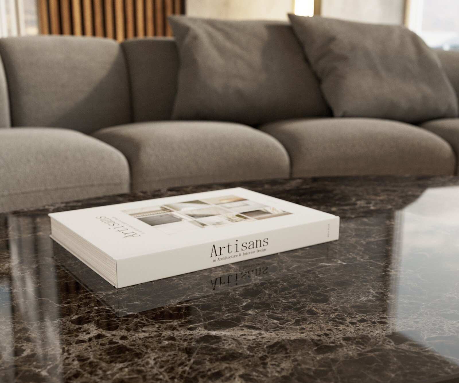 Couchtisch Edge Oval 140x80 cm Keramik Laminam® Emperador Extra Lucidato Dunkelbraun Parabi Edelstahl gebürstet 6