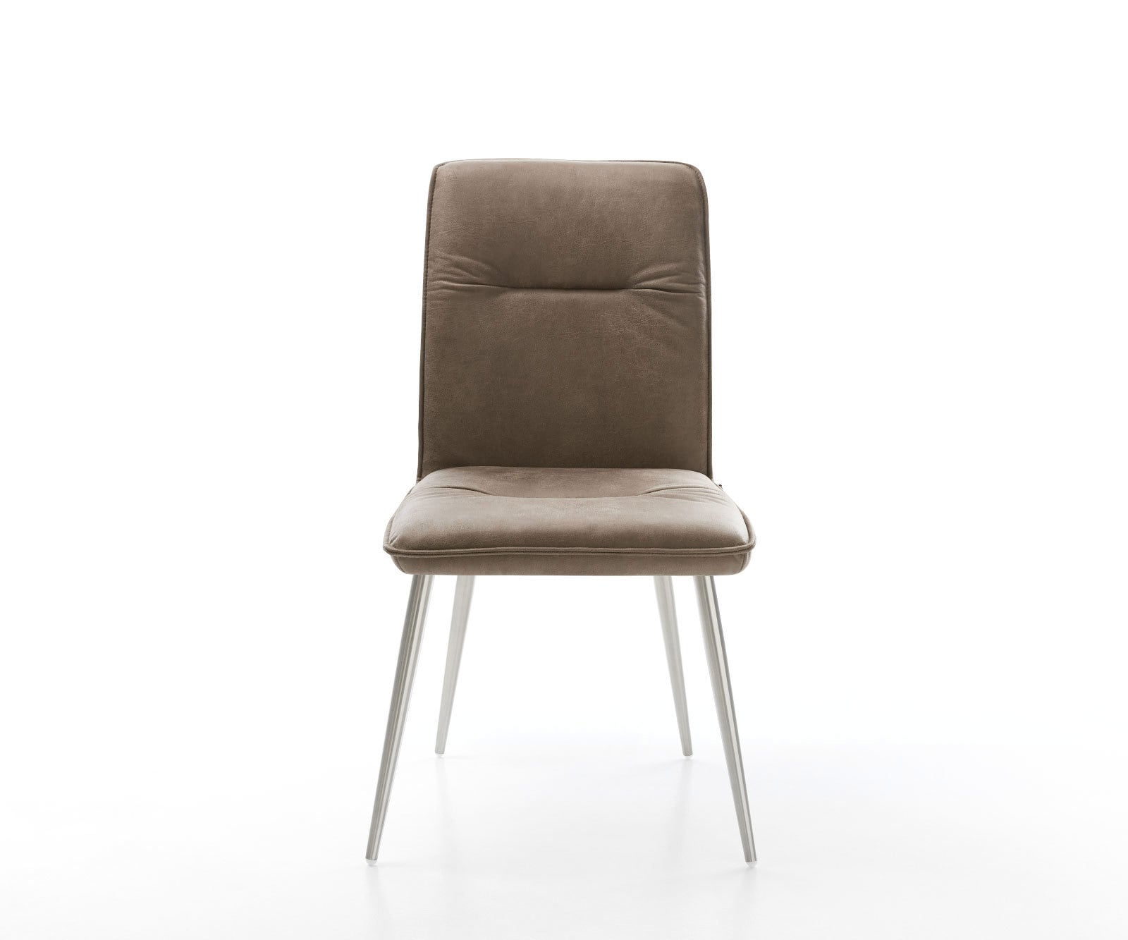 Esszimmerstuhl Vinjo-Flex Mikrofaser Taupe Vintage 4-Fuß konisch Edelstahl 1 Esszimmerstuhl Vinjo-Flex Mikrofaser Taupe Vintage 4-Fuß konisch Edelstahl 1