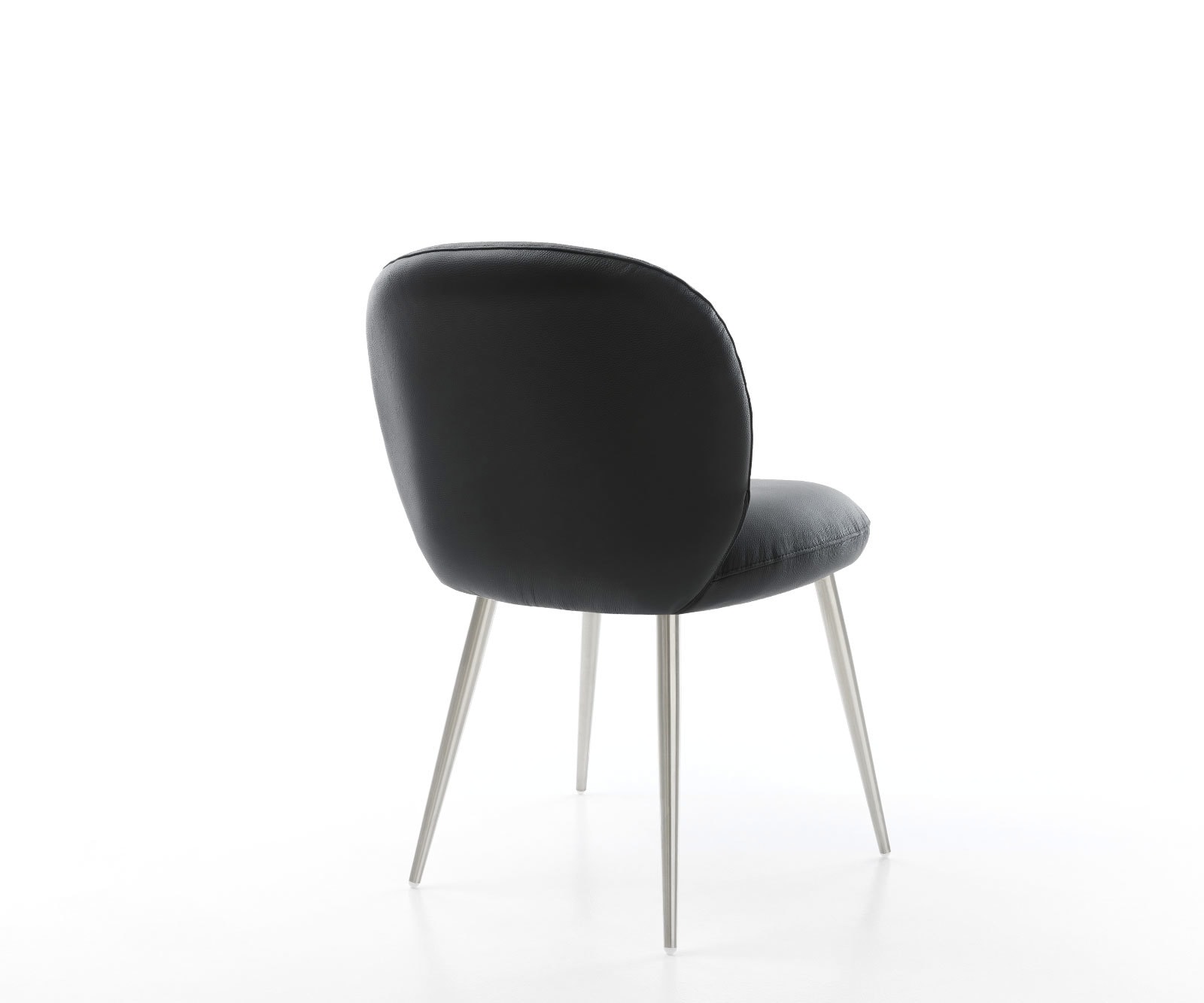 Esszimmerstuhl Nube-Flex Echt-Leder Schwarz 4-Fuß konisch Edelstahl Taschenfederkern 4 Esszimmerstuhl Nube-Flex Echt-Leder Schwarz 4-Fuß konisch Edelstahl Taschenfederkern 4