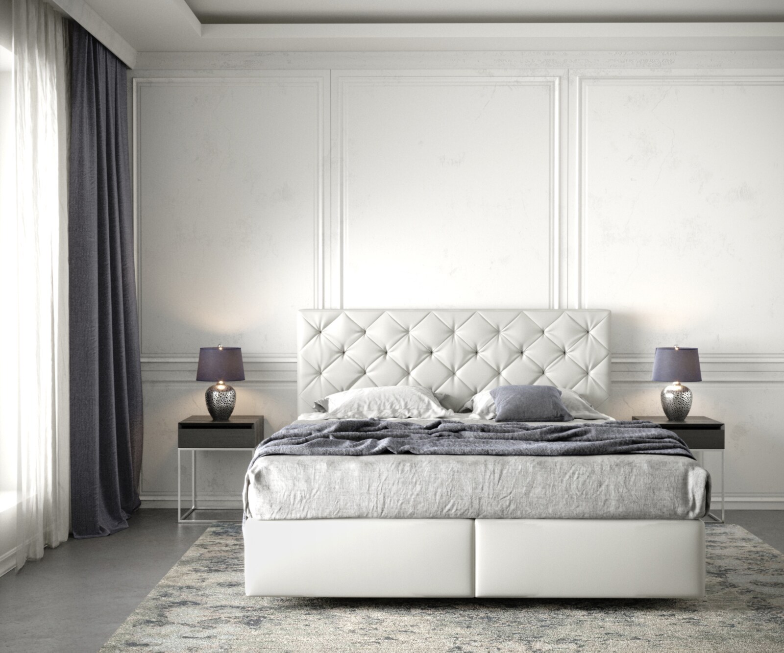 Boxspringbett Dream-Great 160x200 cm Kunstleder Weiß mit Matratze und Topper 1