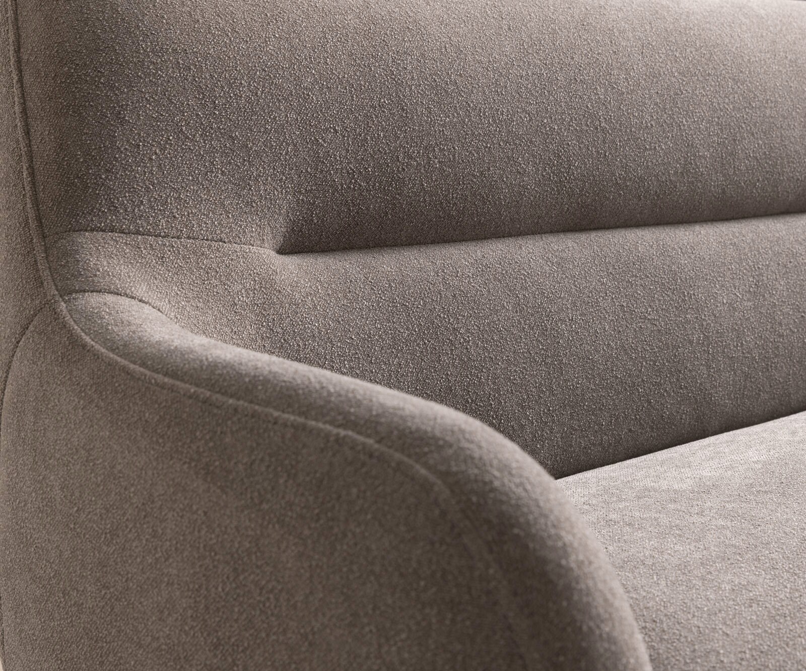 Esszimmerbank Taya-Flex 285x190 cm Strukturstoff Soft Taupe Kufengestell kantig Edelstahl Taschenfederkern Rechts 6