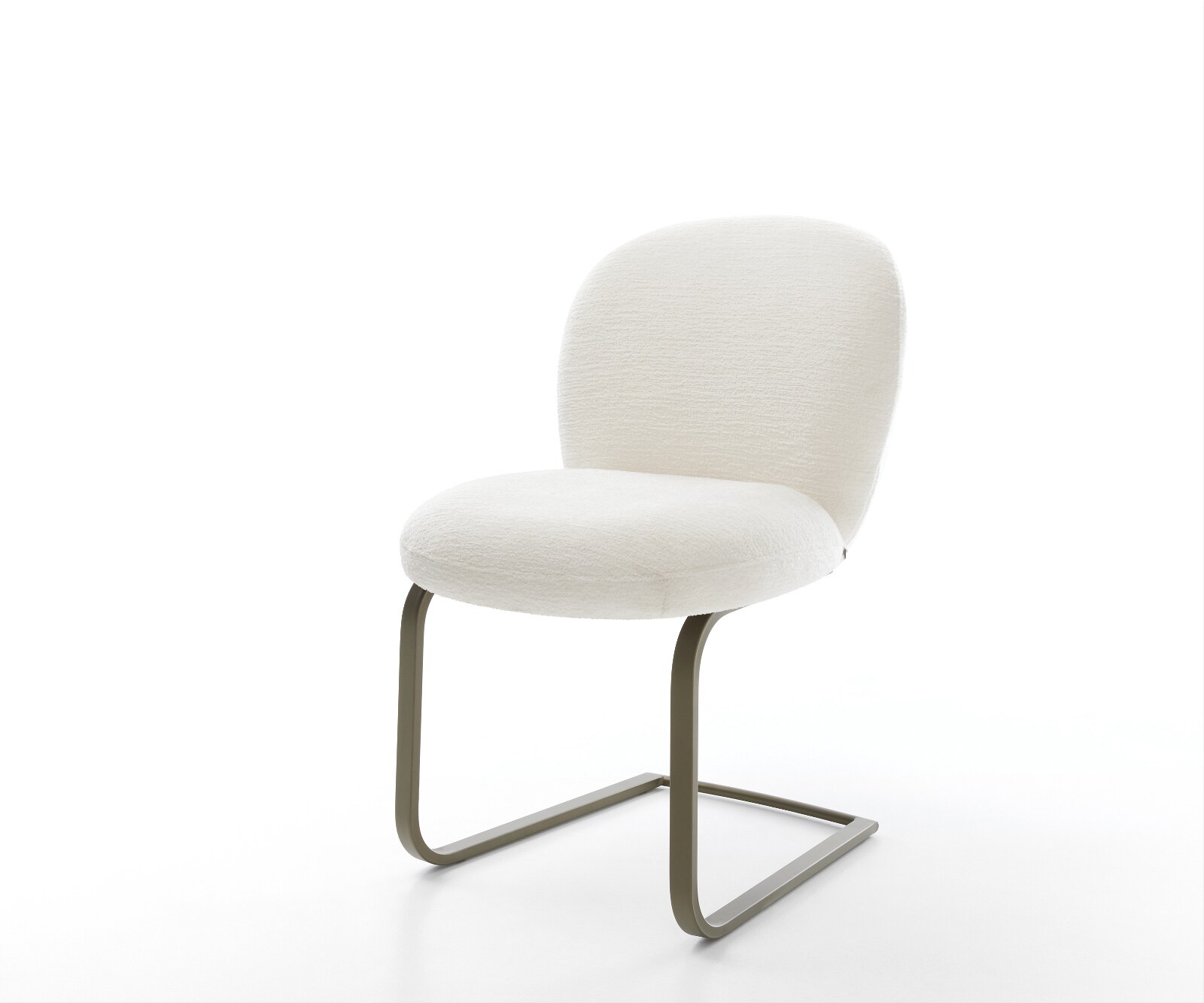 Freischwinger Nube-Flex Bouclé Soft Beige Freischwinger flach Effektfinish Titan Taschenfederkern