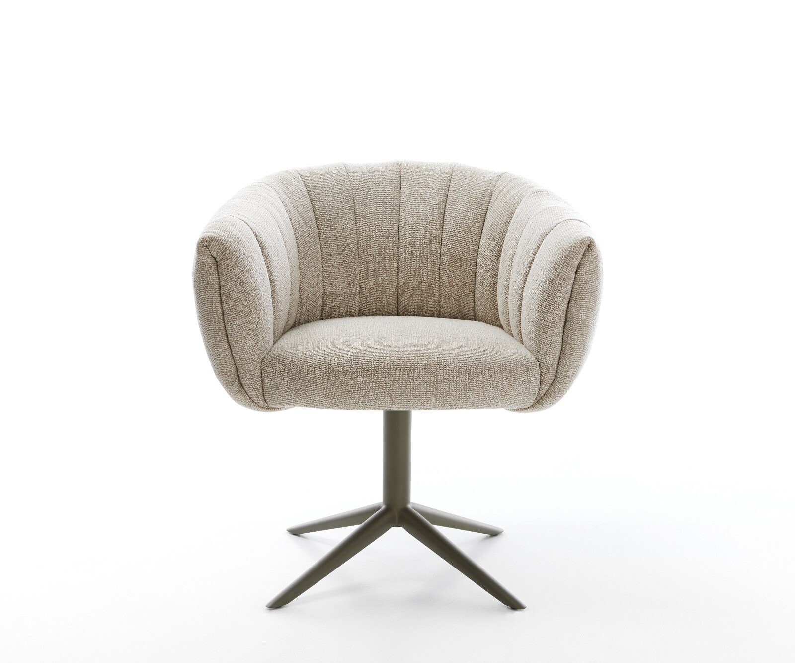 Drehstuhl Jada-Flex Webstoff Soft Beige Fußkreuz Effektfinish Titan 360° drehbar Wippfunktion Taschenfederkern 1