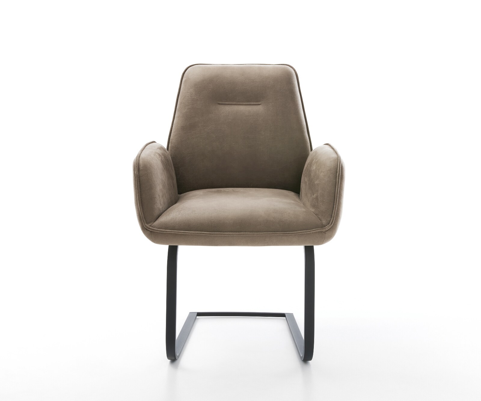 Freischwinger Zoa-Flex Mikrofaser Taupe Vintage Freischwinger flach Schwarz Taschenfederkern 2