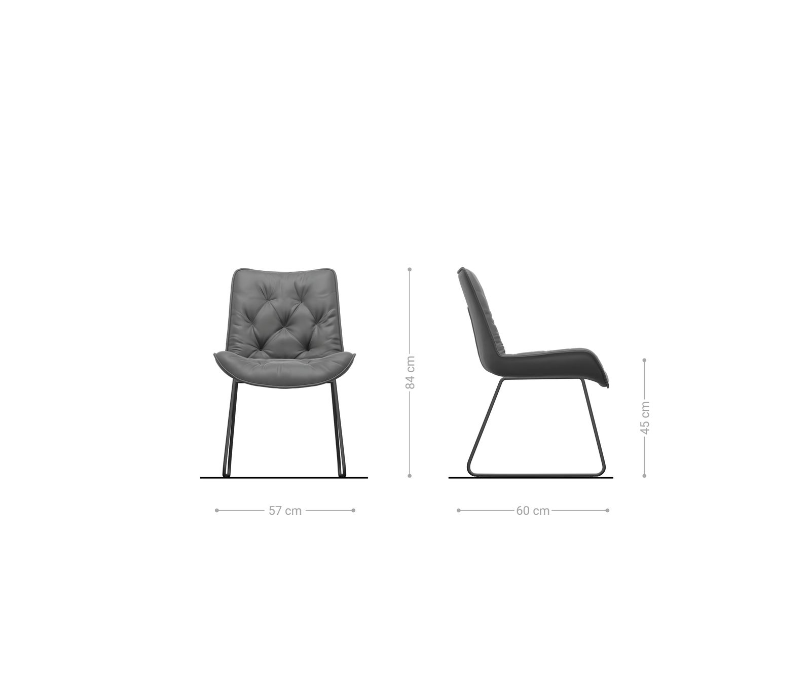 Esszimmerstuhl Taimi-Flex Bouclé Soft Schlamm Kufengestell Schwarz 5