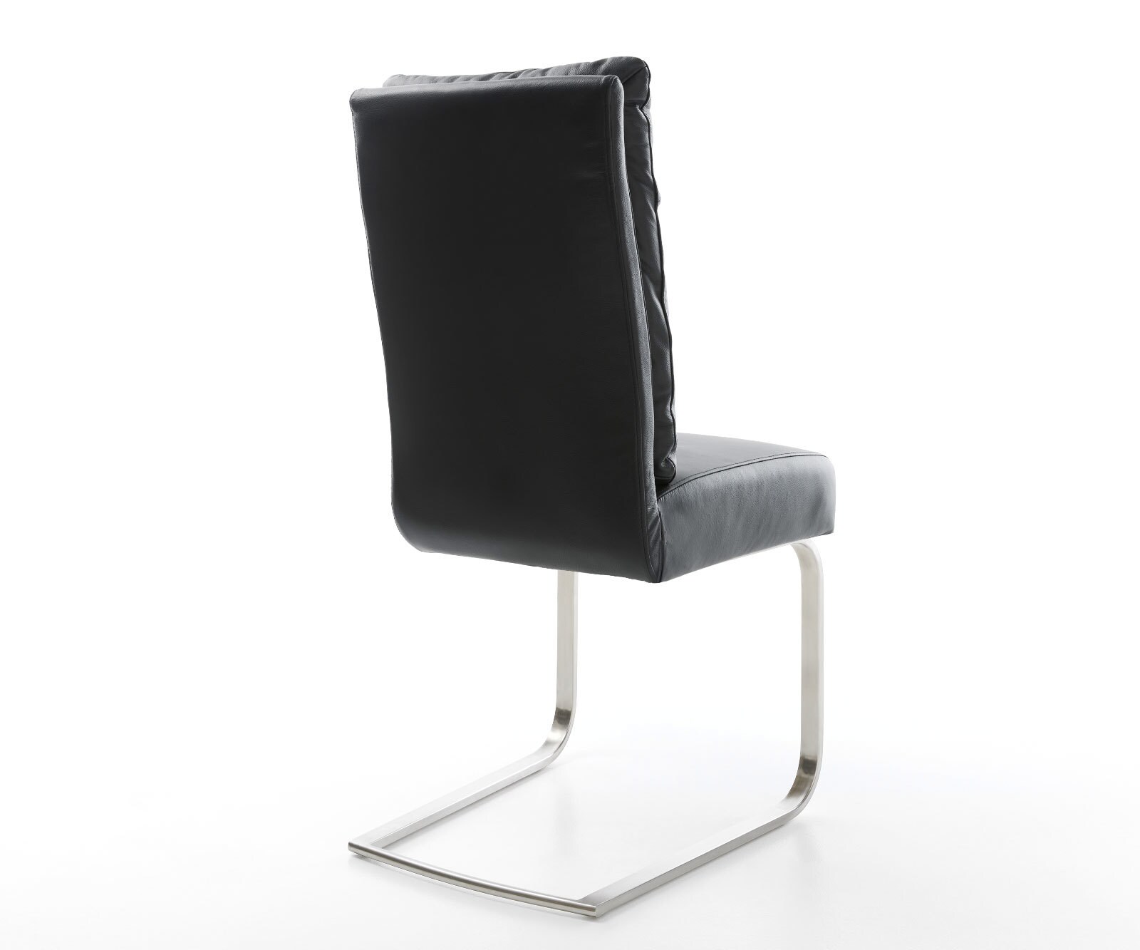 Freischwinger Pela-Flex Echt-Leder Schwarz Freischwinger flach Edelstahl Taschenfederkern 4