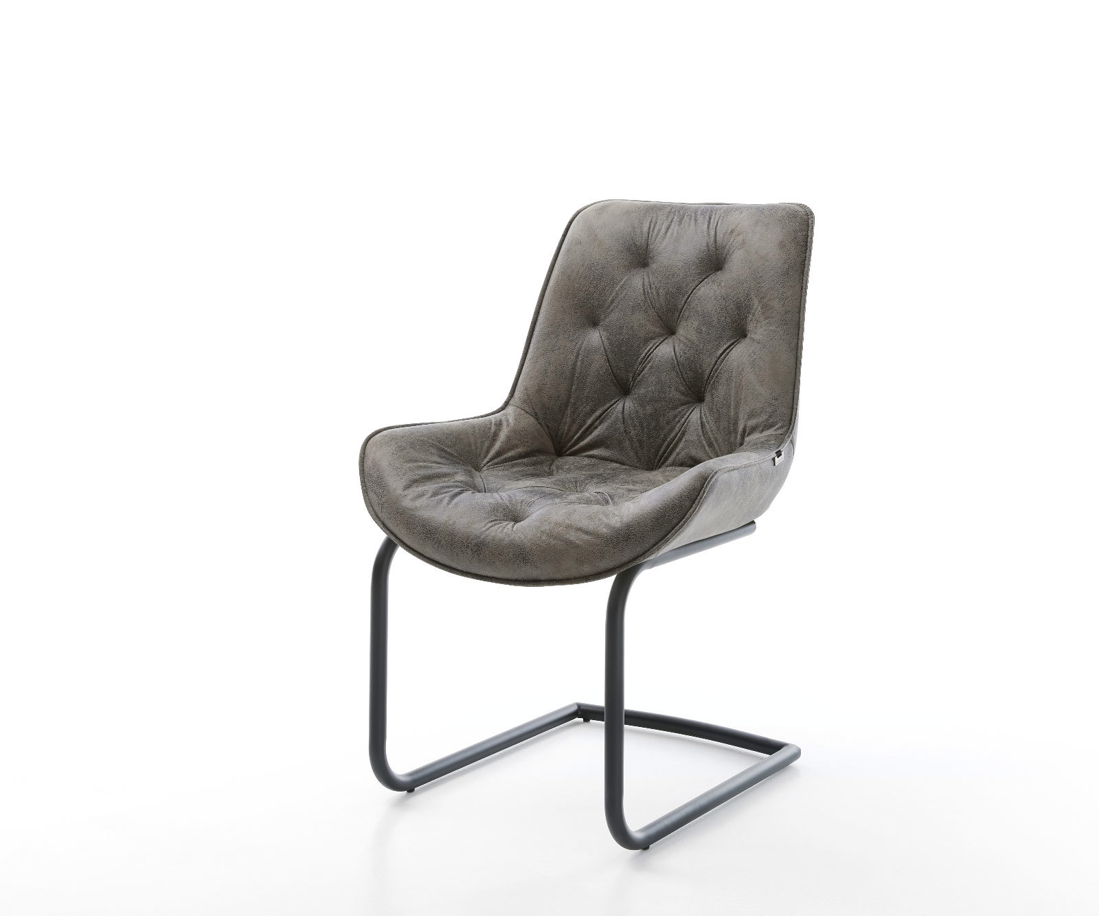 Freischwinger Taimi-Flex Mikrofaser Grau Antik Freischwinger rund Schwarz 1