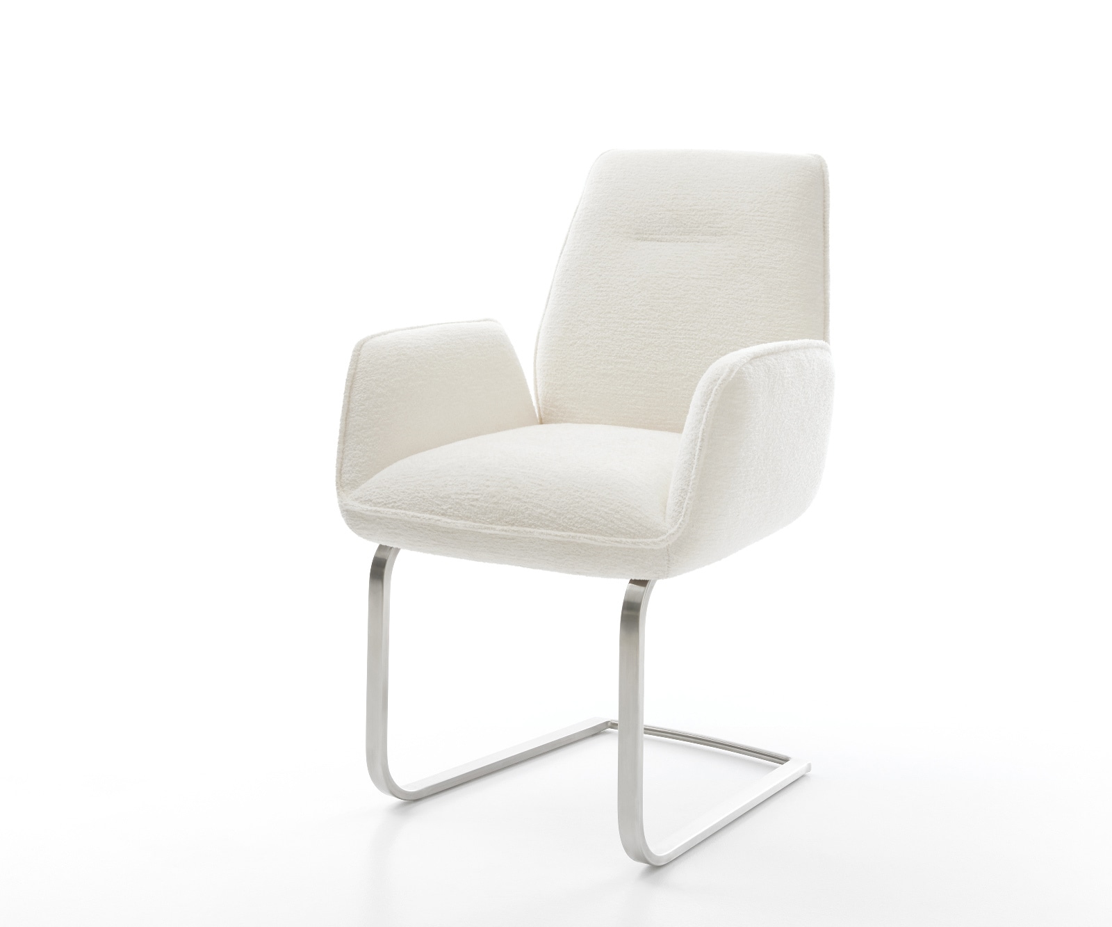 Freischwinger Zoa-Flex Bouclé Soft Beige Freischwinger flach Edelstahl Taschenfederkern