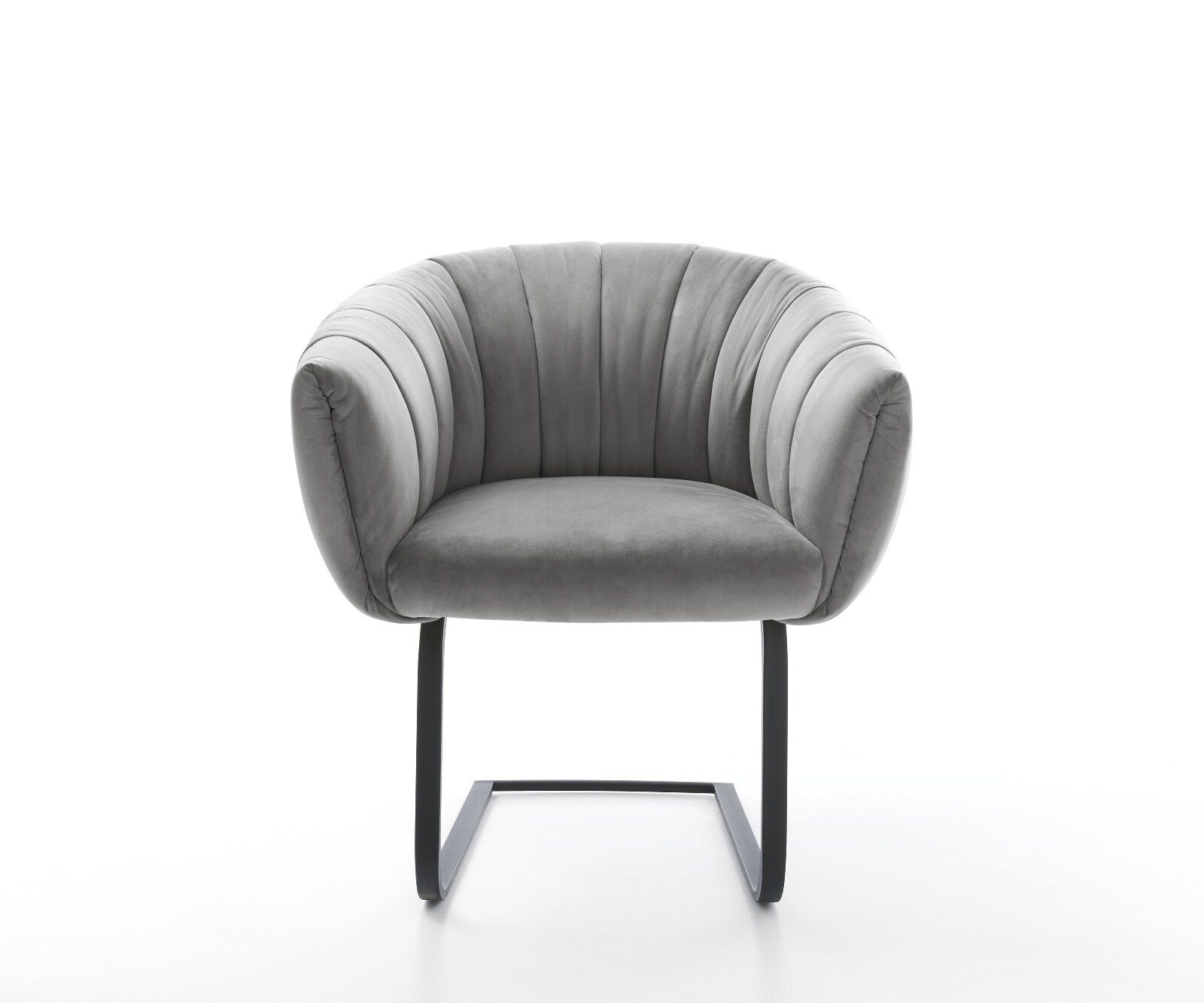 Freischwinger Jada-Flex Samt Grau Freischwinger flach Schwarz Taschenfederkern 2