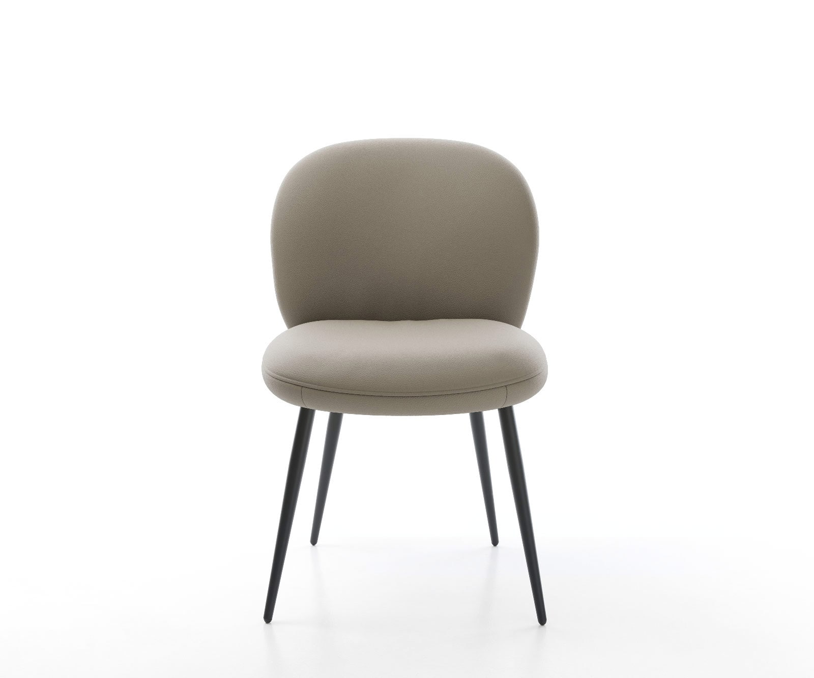 Esszimmerstuhl Nube-Flex Echt-Leder Schlamm 4-Fuß konisch Schwarz Taschenfederkern 2