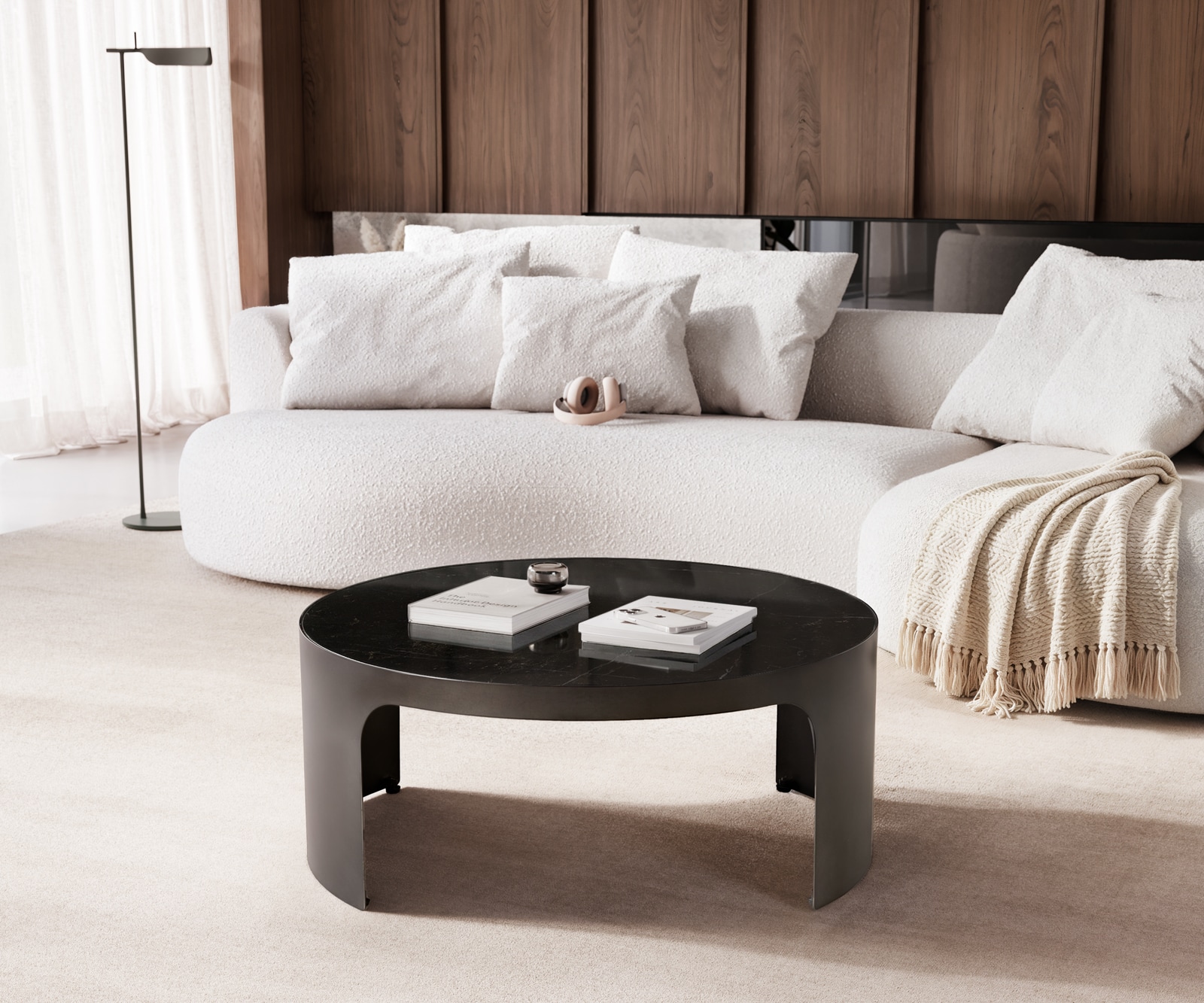 Couchtisch Alerio 90x90 cm Marmor Schwarz Silber Metall Black Antique 3