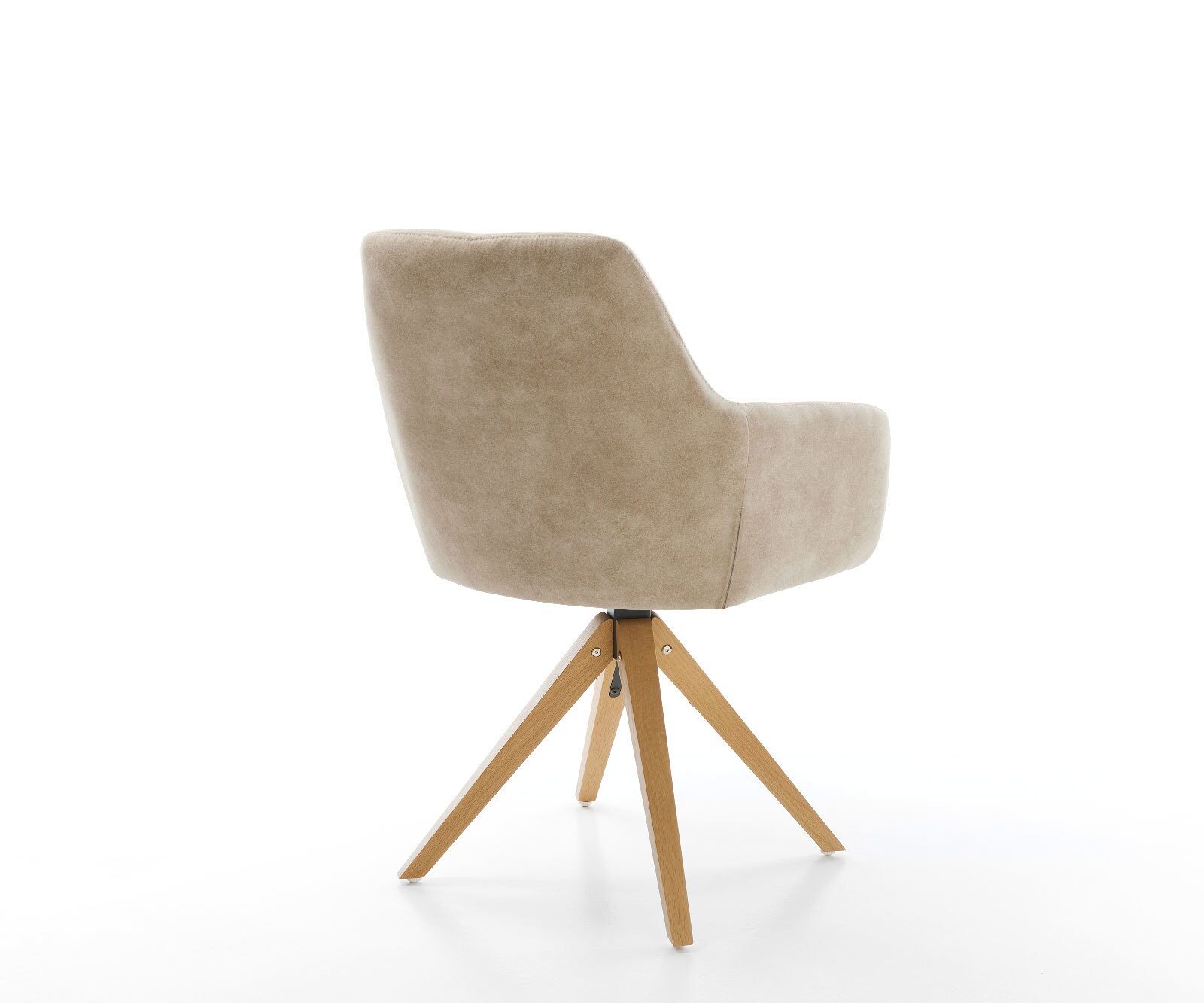 Esszimmerstuhl Pejo-Flex Mikrofaser Beige Vintage Holzgestell kantig Natur Taschenfederkern 4