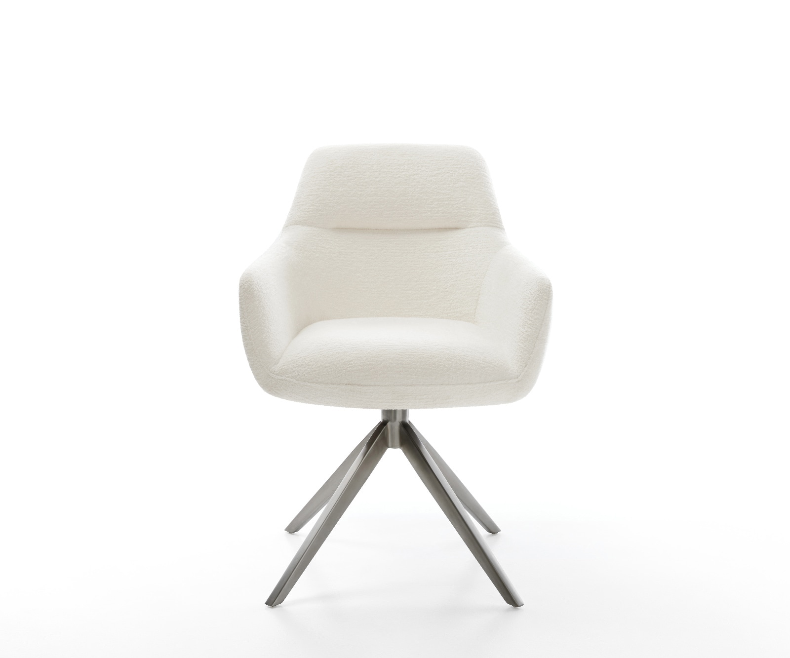 Drehstuhl Pejo-Flex Bouclé Soft Beige Kreuzgestell breit Graphit 360° drehbar Wippfunktion Taschenfederkern 1