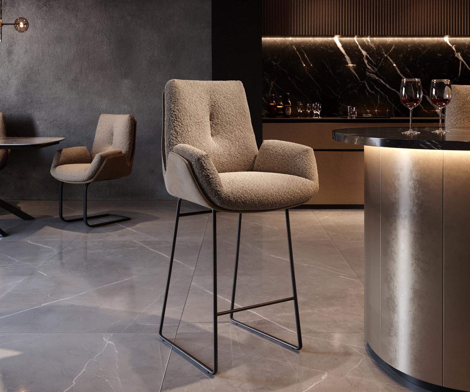 Barstuhl Clea-Flex Polsterstuhl 5 Barstuhl Clea-Flex Polsterstuhl 5