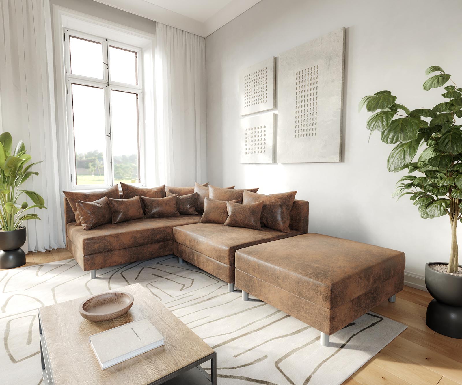 Ecksofa Clovis Braun Antik Optik Hocker Ottomane Links Modulsofa Ecksofa Clovis Braun Antik Optik Hocker Ottomane Links Modulsofa