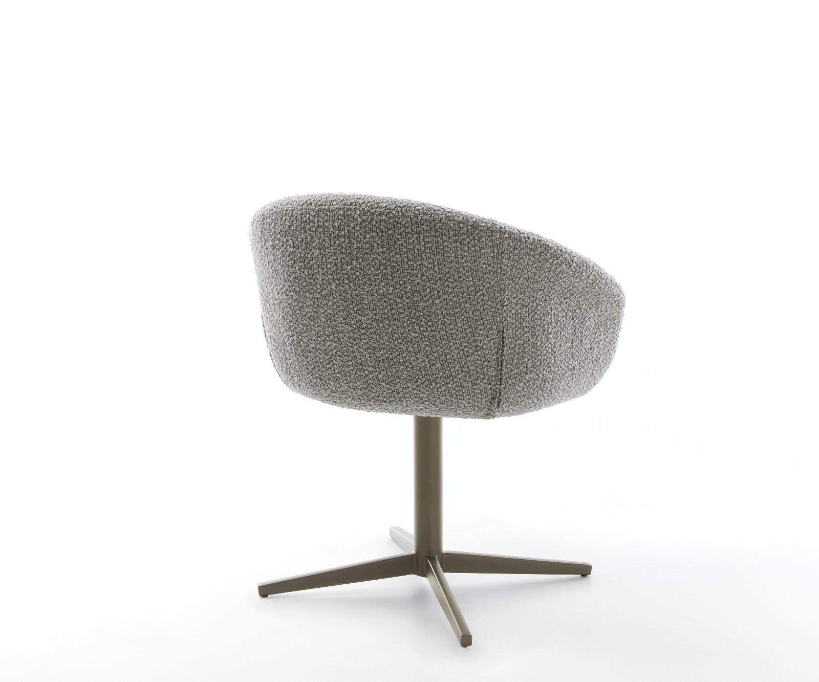 Drehstuhl Vinka-Flex mit Armlehnen Bouclé Silbergrau Fußkreuz Effektfinish Titan 360° drehbar Taschenfederkern 4