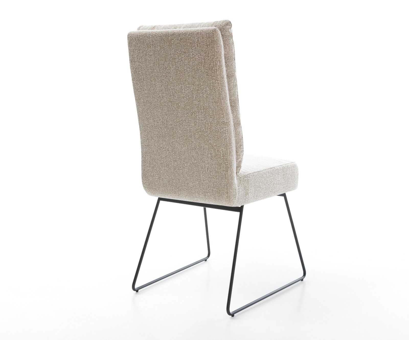 Esszimmerstuhl Pela-Flex Webstoff Soft Beige Kufengestell Schwarz Taschenfederkern 4