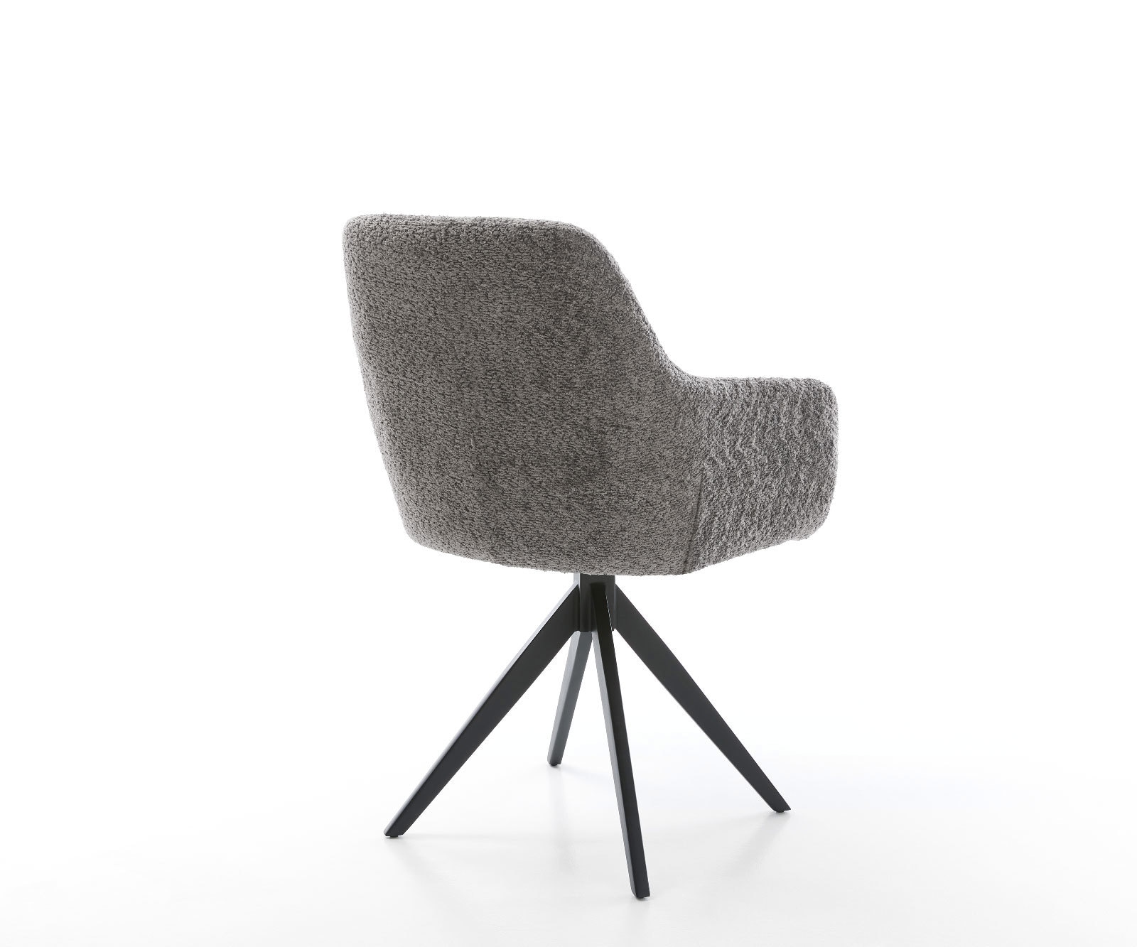 Esszimmerstuhl Pejo-Flex Bouclé Grau Kreuzgestell kantig Schwarz Taschenfederkern 4 Esszimmerstuhl Pejo-Flex Bouclé Grau Kreuzgestell kantig Schwarz Taschenfederkern 4