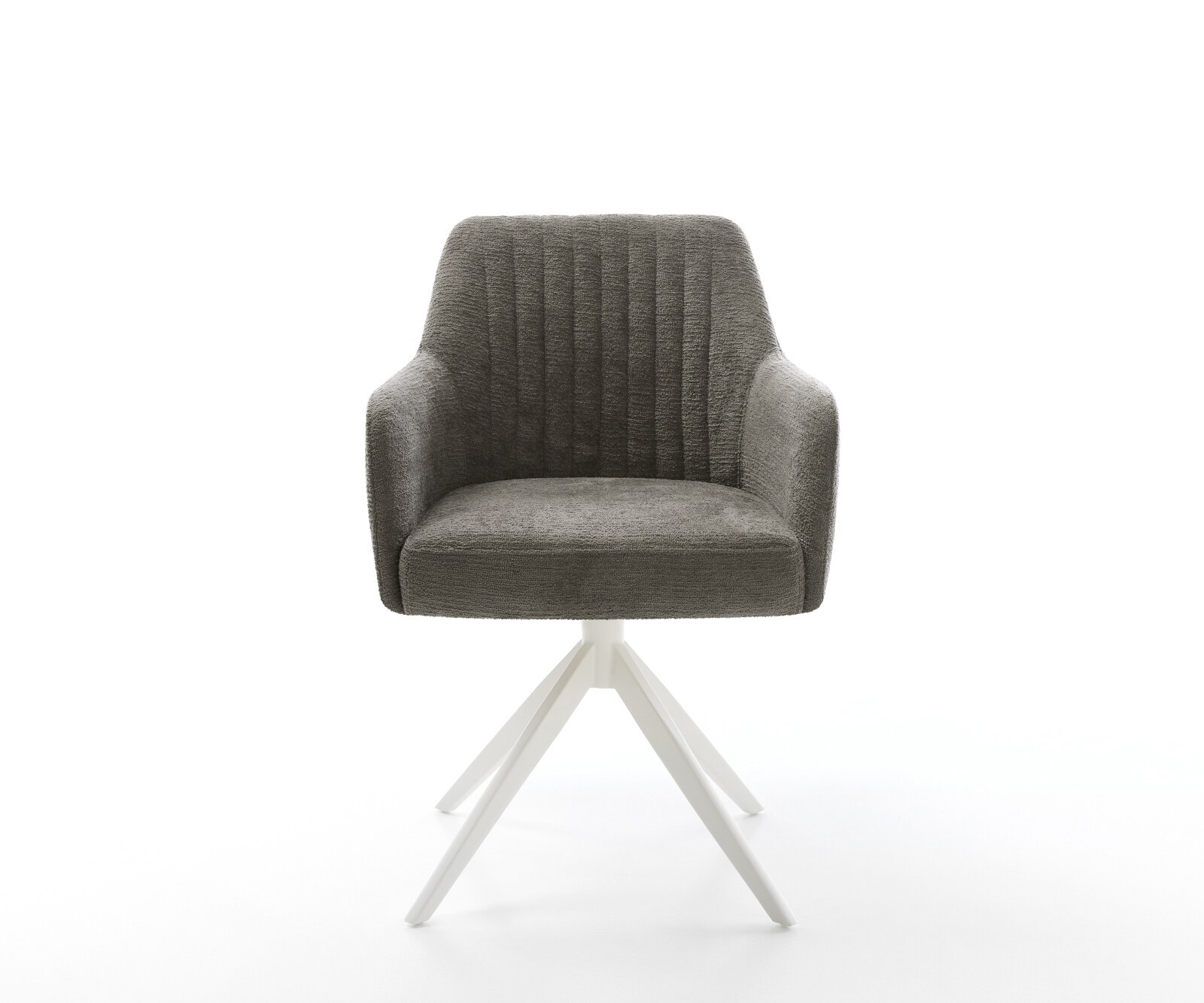 Drehstuhl Greg-Flex Bouclé Soft Schlamm Kreuzgestell breit Weiß 360° drehbar Wippfunktion Taschenfederkern 2