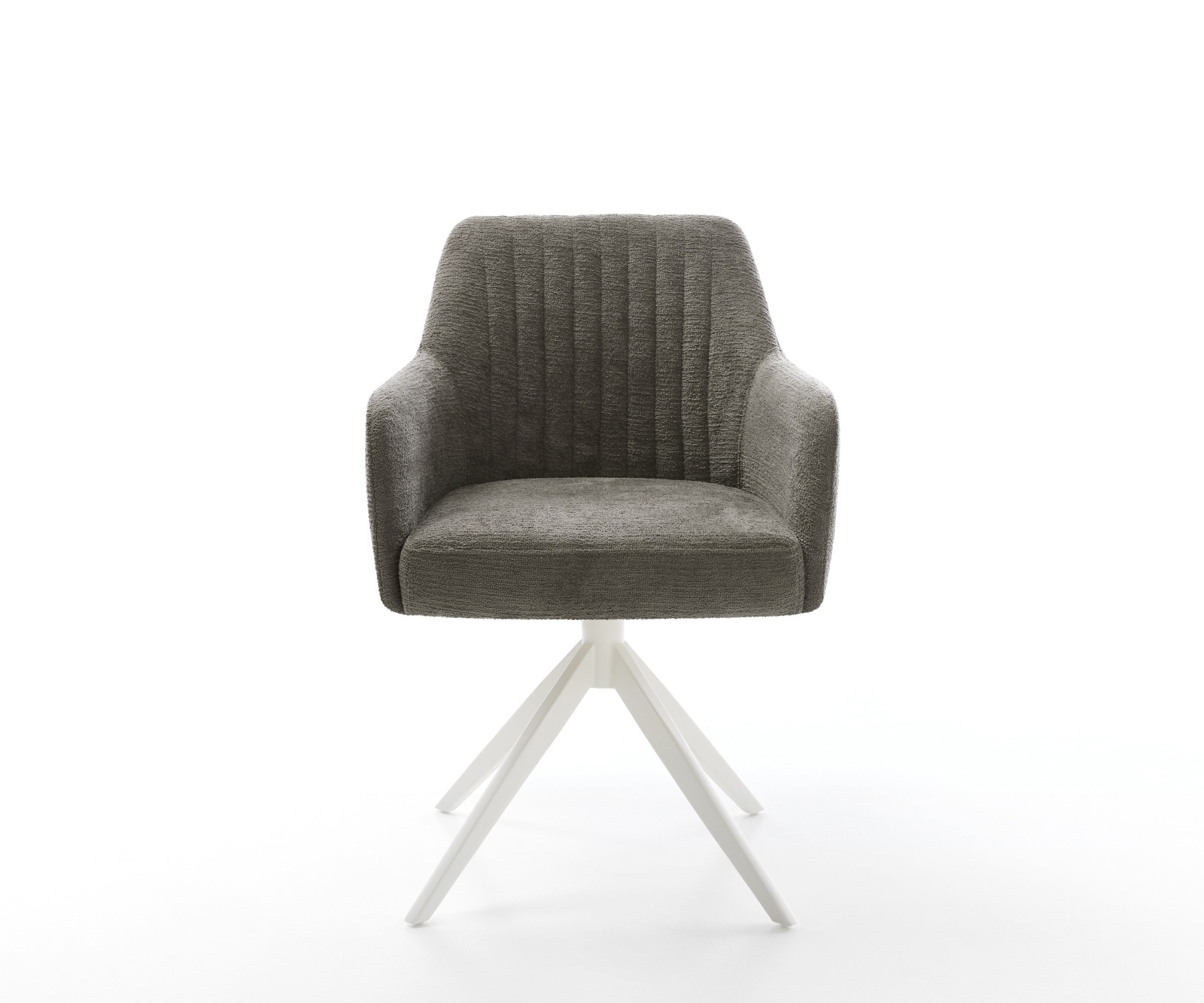 Drehstuhl Greg-Flex Bouclé Soft Schlamm Kreuzgestell breit Weiß 360° drehbar Wippfunktion Taschenfederkern 2