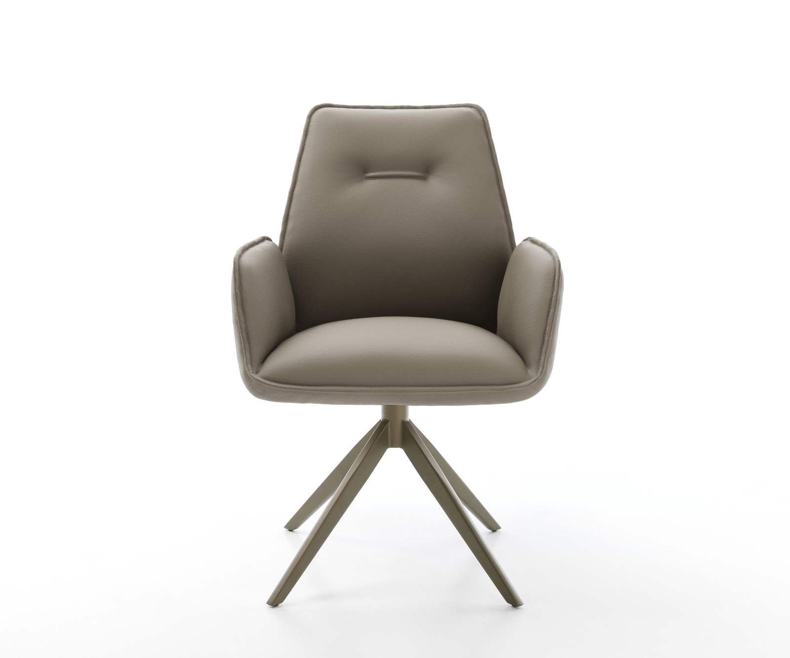 Drehstuhl Zoa-Flex Echt-Leder Schlamm Kreuzgestell breit Effektfinish Titan 360° drehbar Wippfunktion 2