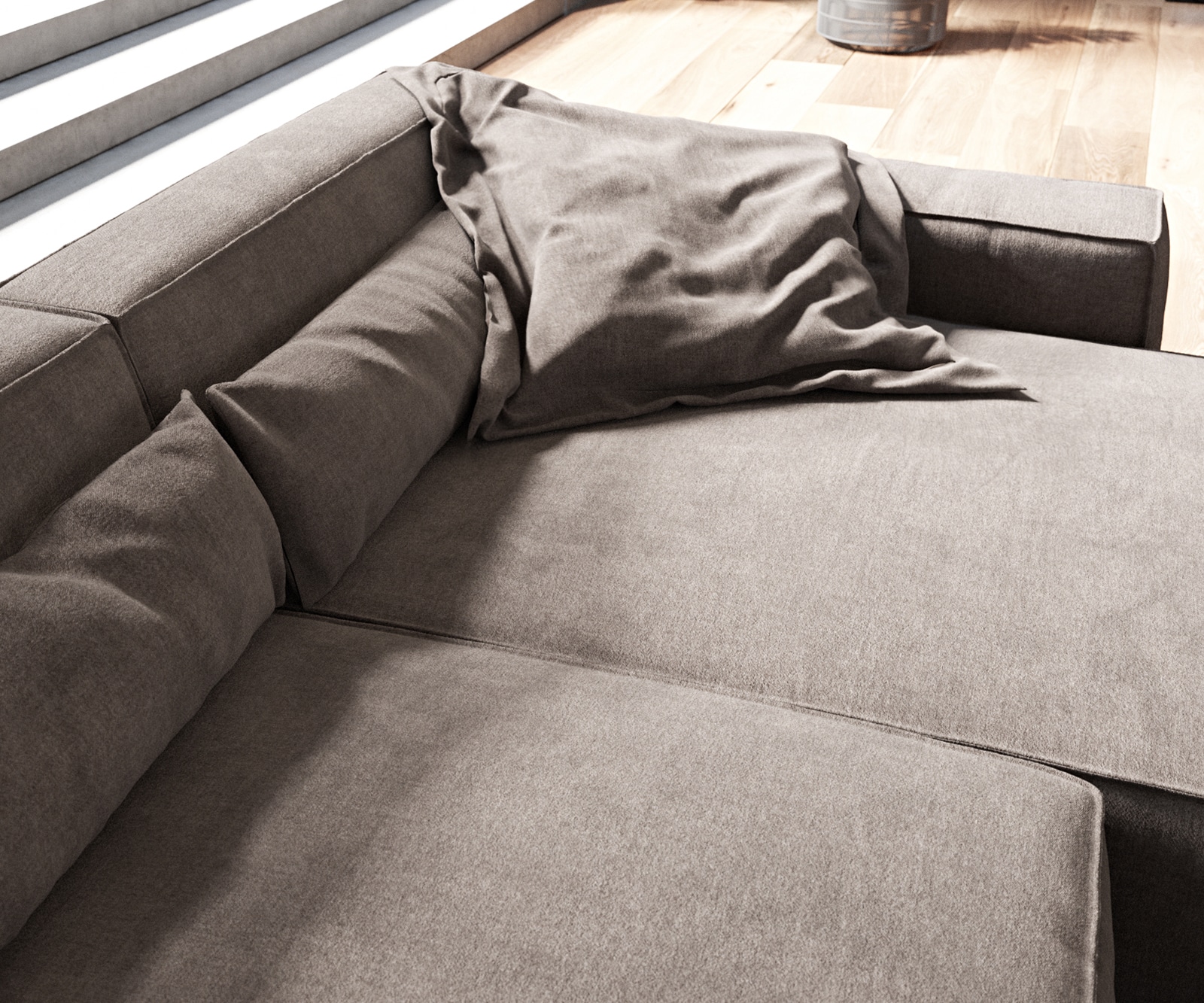 Ecksofa Sirpio XL 370x170 cm Mikrofaser Khakibraun Recamiere variabel 7