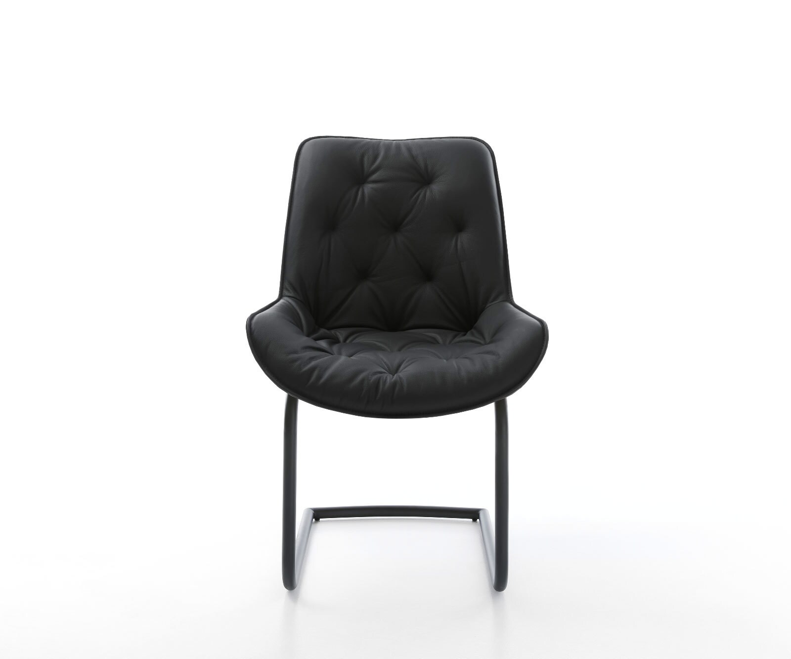 Freischwinger Taimi-Flex Echt-Leder Schwarz Freischwinger rund Schwarz 2