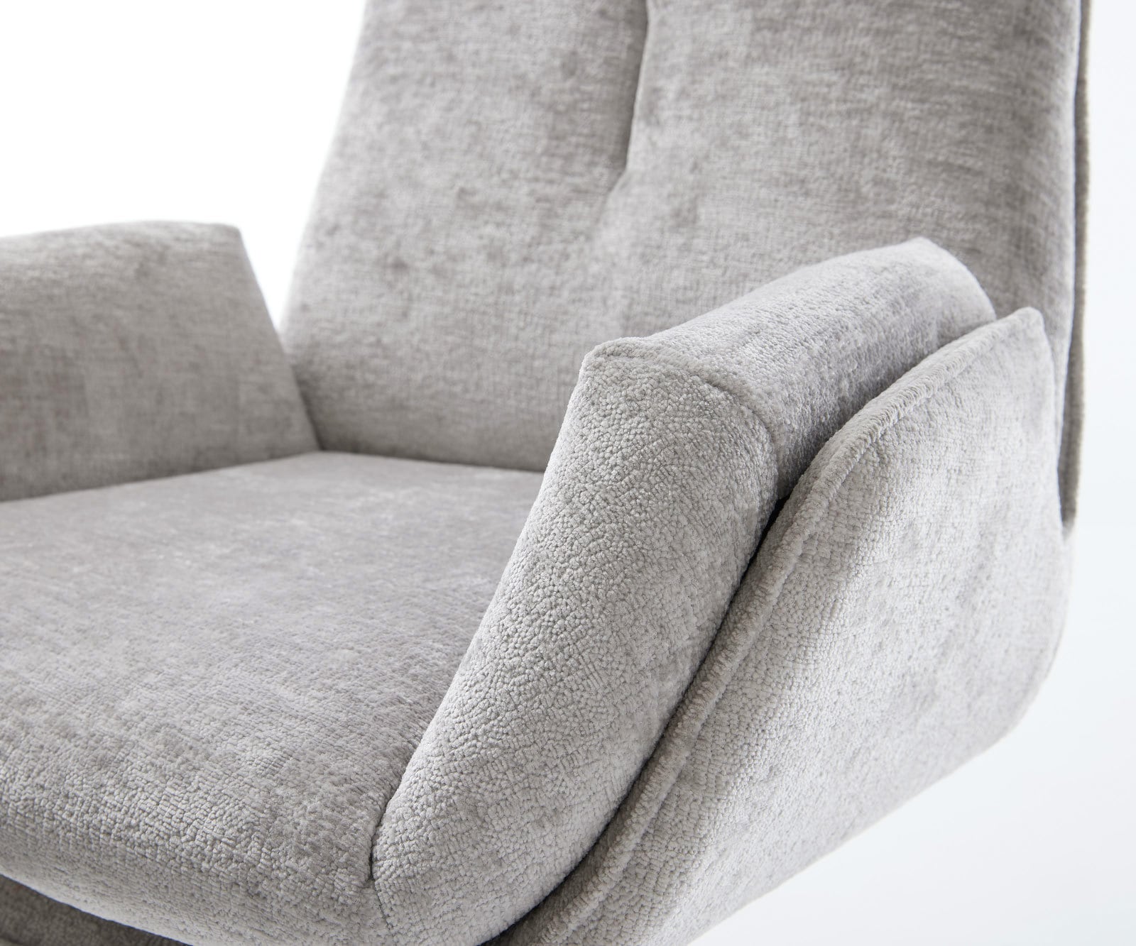 Drehstuhl Clea-Flex Chenille Silbergrau Kreuzgestell breit Graphit 360° drehbar Wippfunktion 3