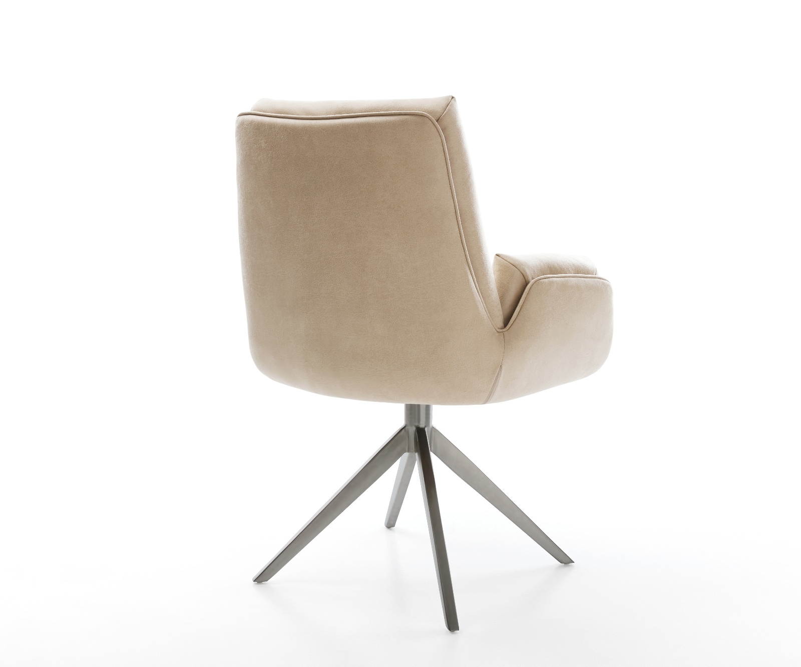 Drehstuhl Clea-Flex Mikrofaser Beige Vintage Kreuzgestell breit Graphit 360° drehbar Wippfunktion 5