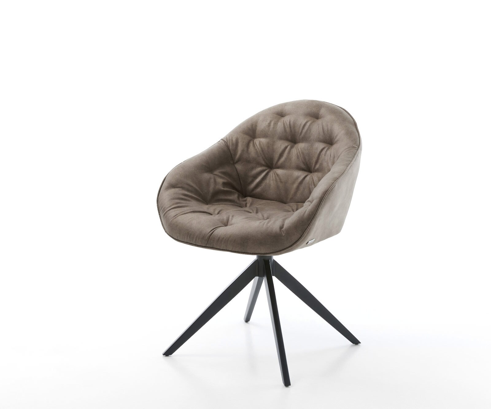 Drehstuhl Gaio-Flex Mikrofaser Taupe Vintage Kreuzgestell breit Schwarz 360 günstig online kaufen