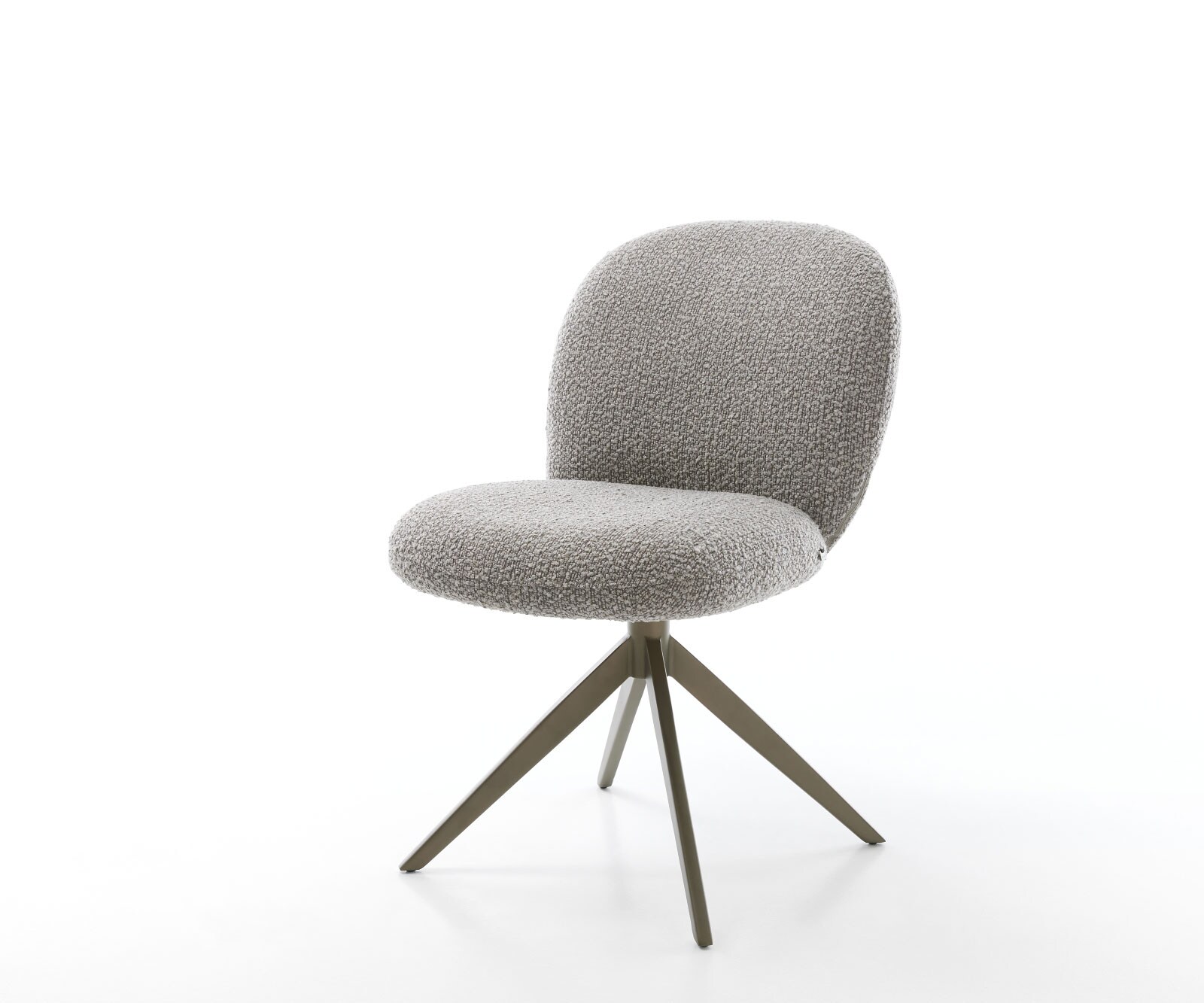 Drehstuhl Nube-Flex Bouclé Silbergrau Kreuzgestell breit Effektfinish Titan 360° drehbar Taschenfederkern