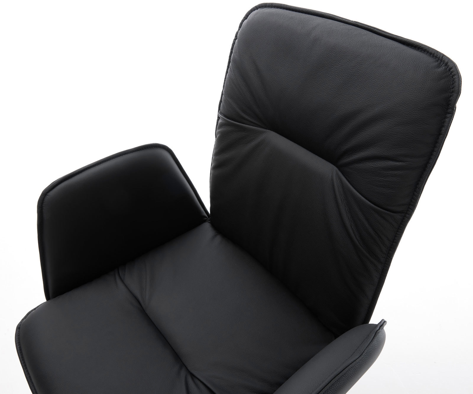 Esszimmerstuhl Vinja-Flex Echt-Leder Schwarz Kreuzgestell kantig Edelstahl 3 Esszimmerstuhl Vinja-Flex Echt-Leder Schwarz Kreuzgestell kantig Edelstahl 3