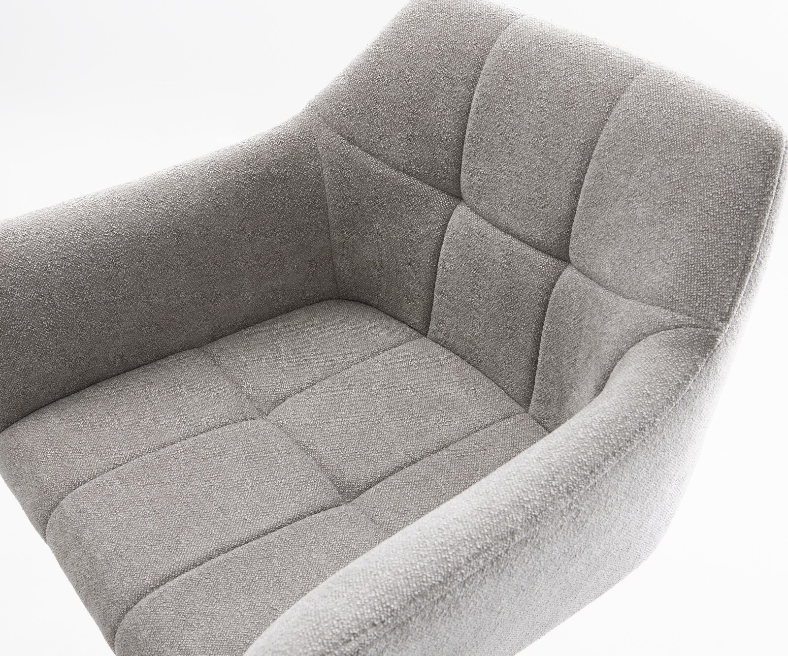 Barstuhl Yulo-Flex Strukturstoff Soft Grau Drehfuß höhenverstellbar Metall Weiß 4