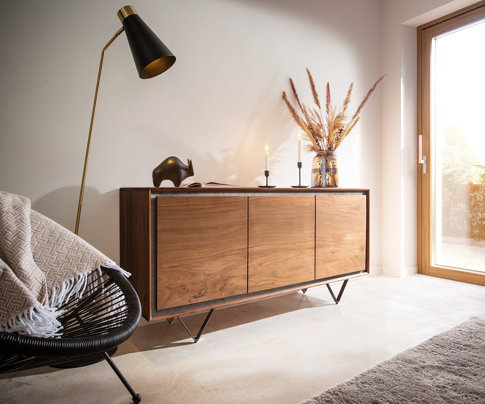 Sideboard Stonegrace Massivholz Steinfurnier  5