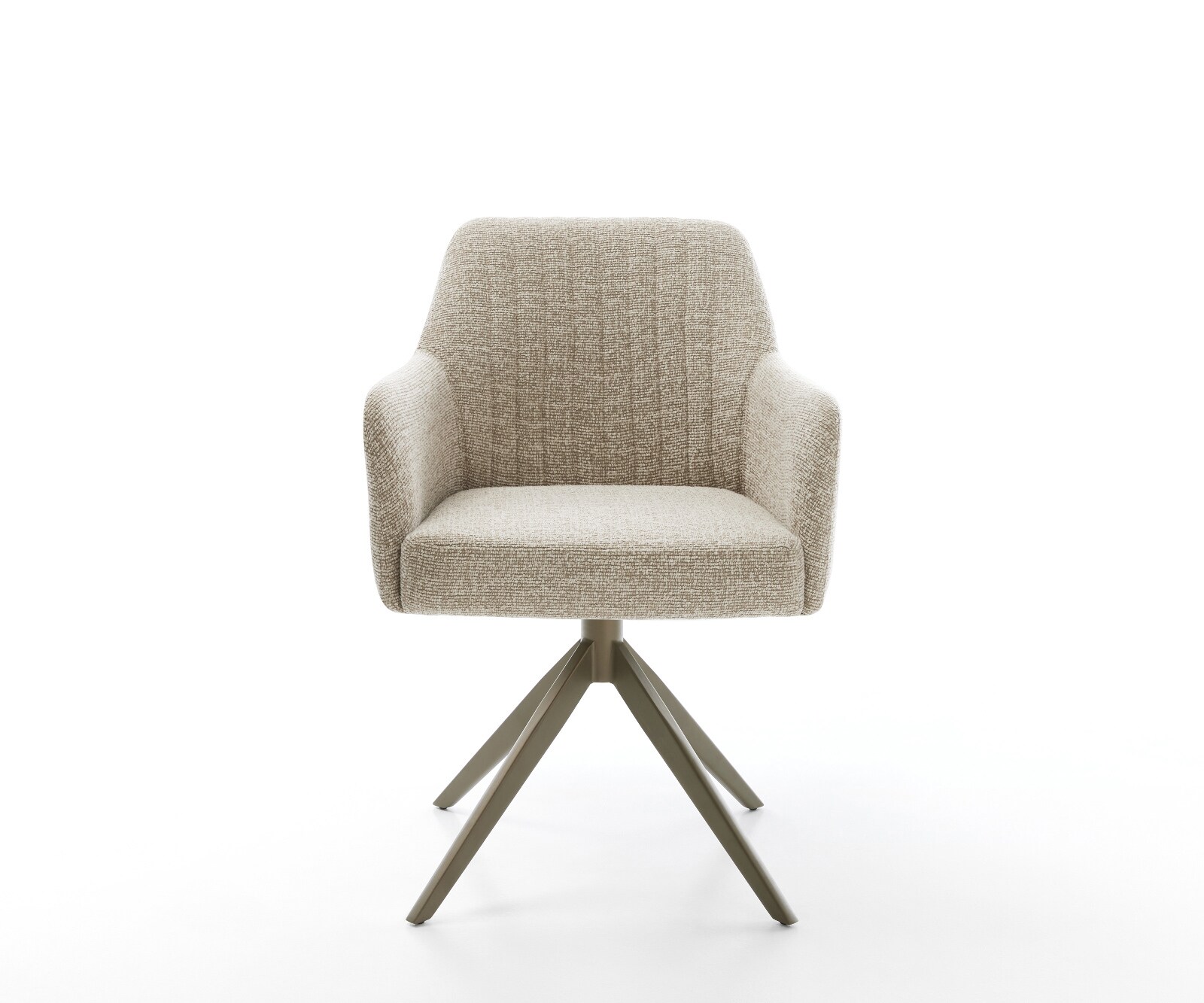 Drehstuhl Greg-Flex Webstoff Soft Beige Kreuzgestell breit Effektfinish Titan 360° drehbar Wippfunktion Taschenfederkern 2