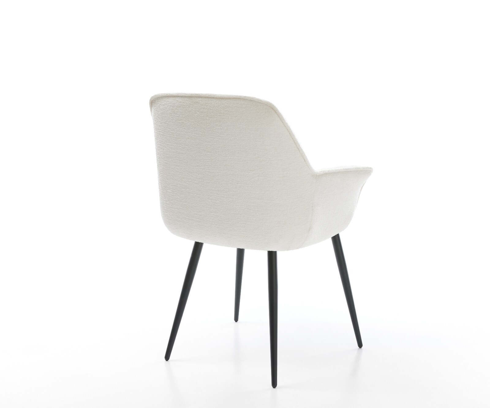 Esszimmerstuhl Keila-Flex mit Armlehnen Bouclé Soft Beige 4-Fuß konisch Schwarz 5