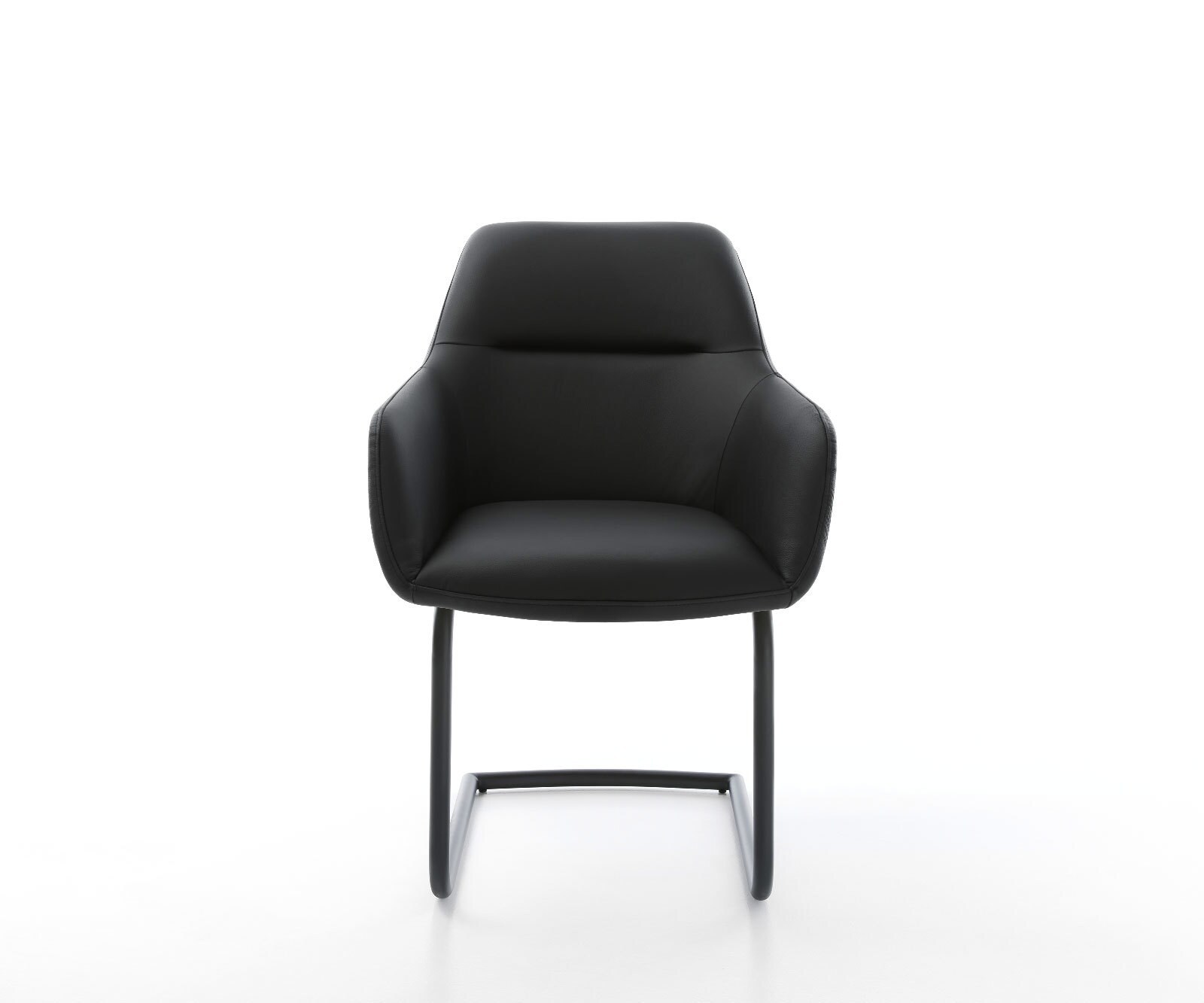 Freischwinger Pejo-Flex Echt-Leder Schwarz Freischwinger rund Schwarz Taschenfederkern 1
