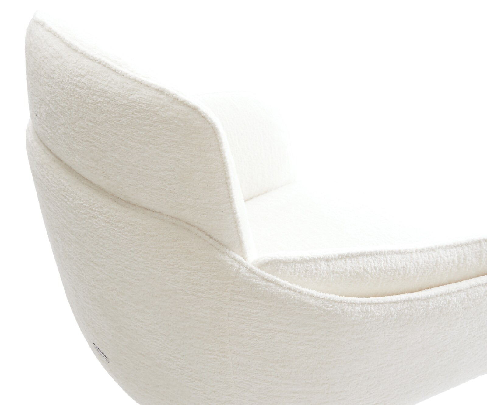 Esszimmerstuhl Luan-Flex mit Armlehnen Bouclé Soft Beige Kreuzgestell konisch Schwarz 3