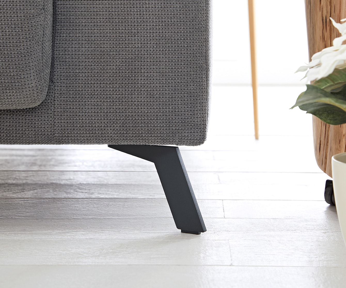 Ecksofa Ordino 285x200 Mikrofaser Grau Ottomane links elektrische Sitztiefenverstellung 8